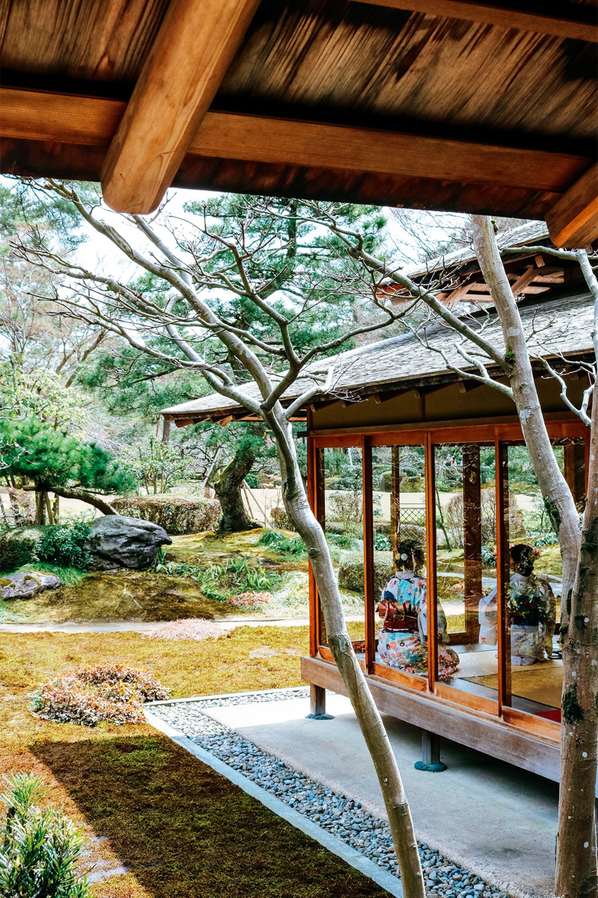 A Japanese teahouse at Kenroku-en garden.