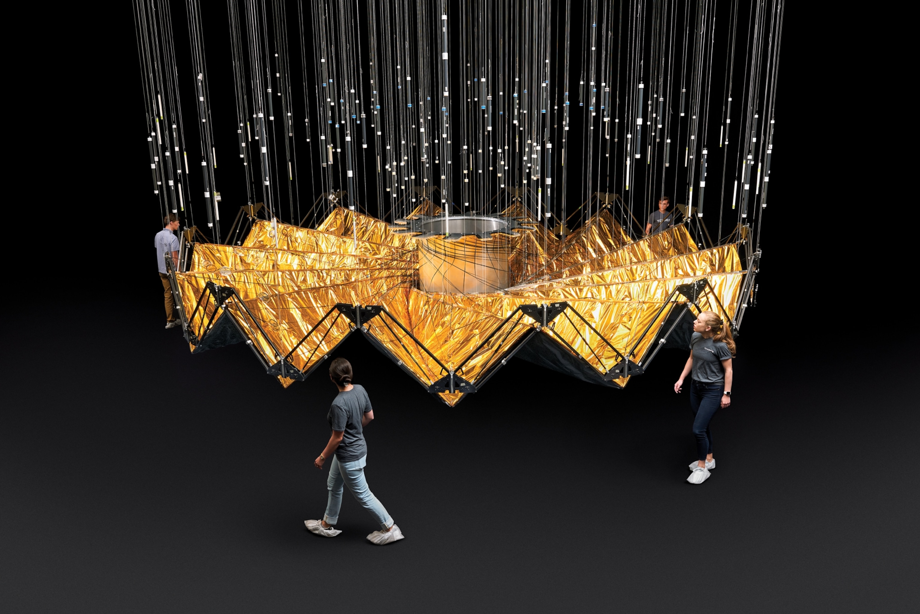 Picture of golden folded structure.
