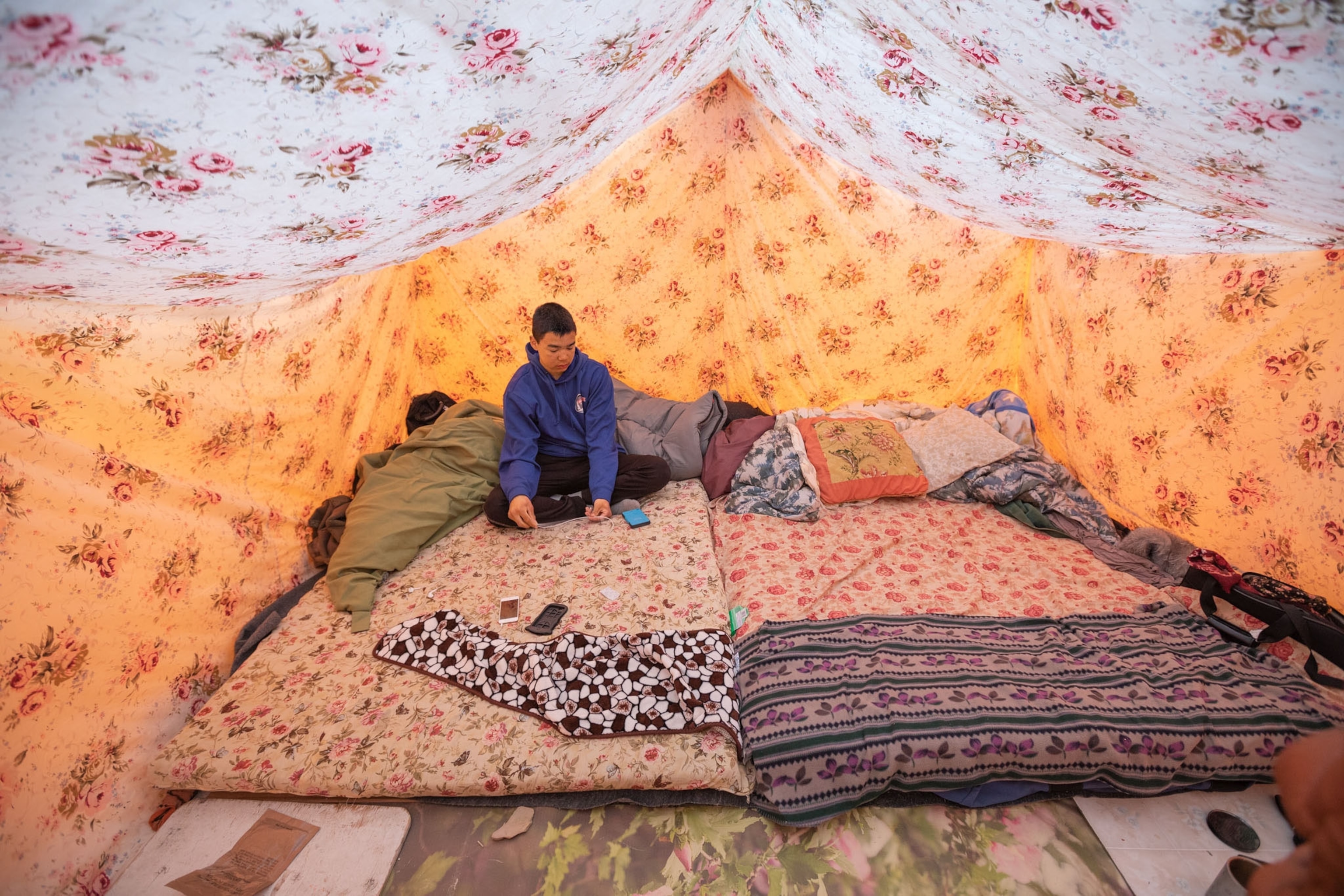 a person on a camping trip in the Canadian High Arctic