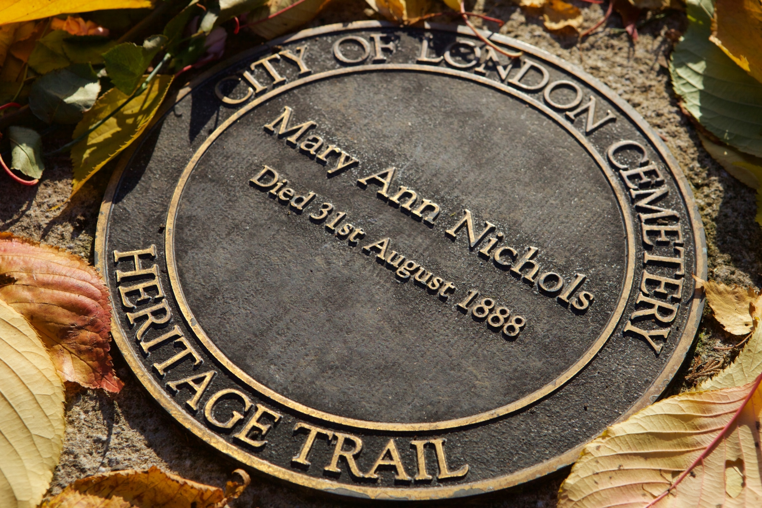 Memorial marker of Mary Ann Nichols