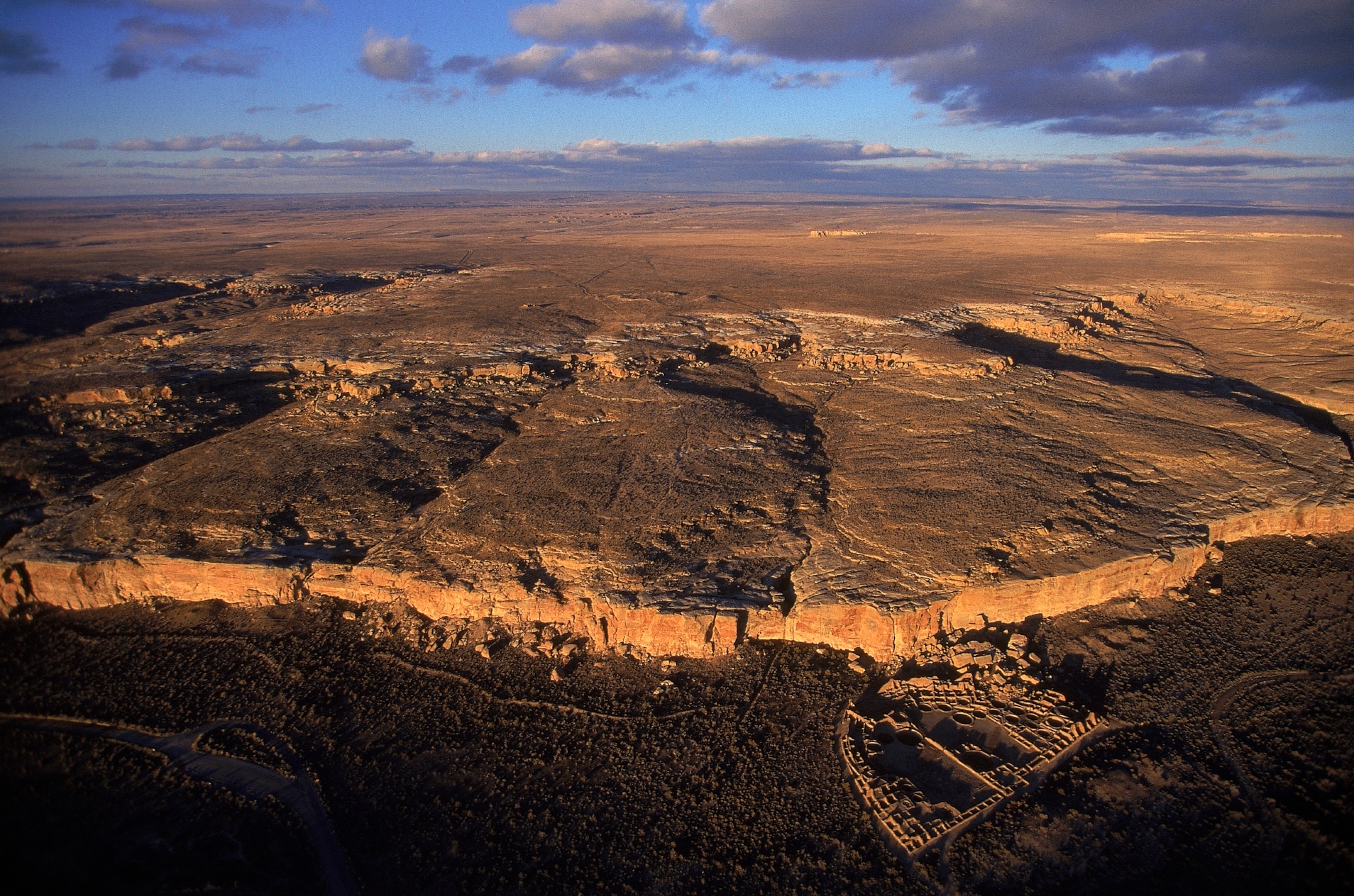 the Chaco Canyon and ancient Pueblo lands from the air