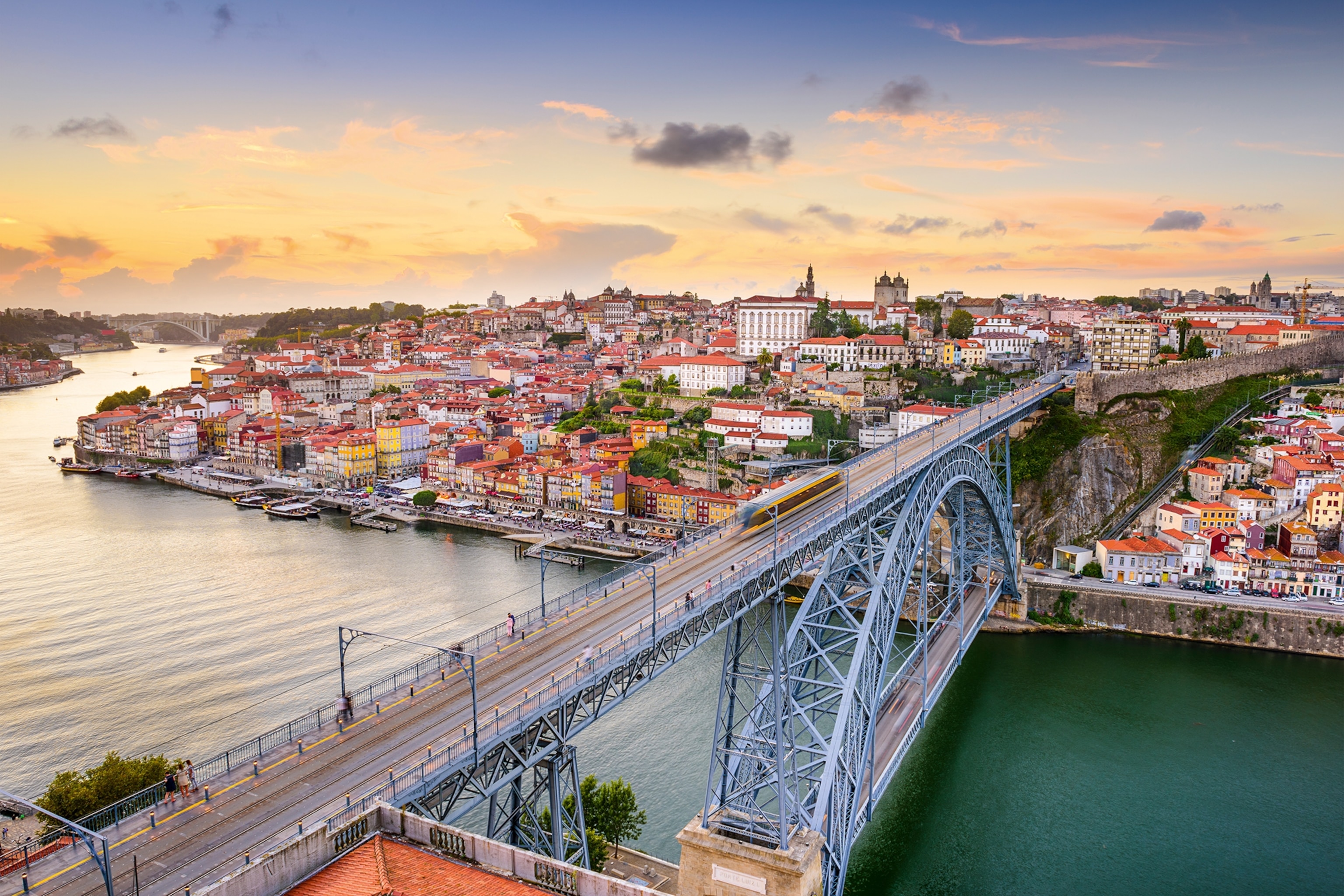 A bridge leading into a city
