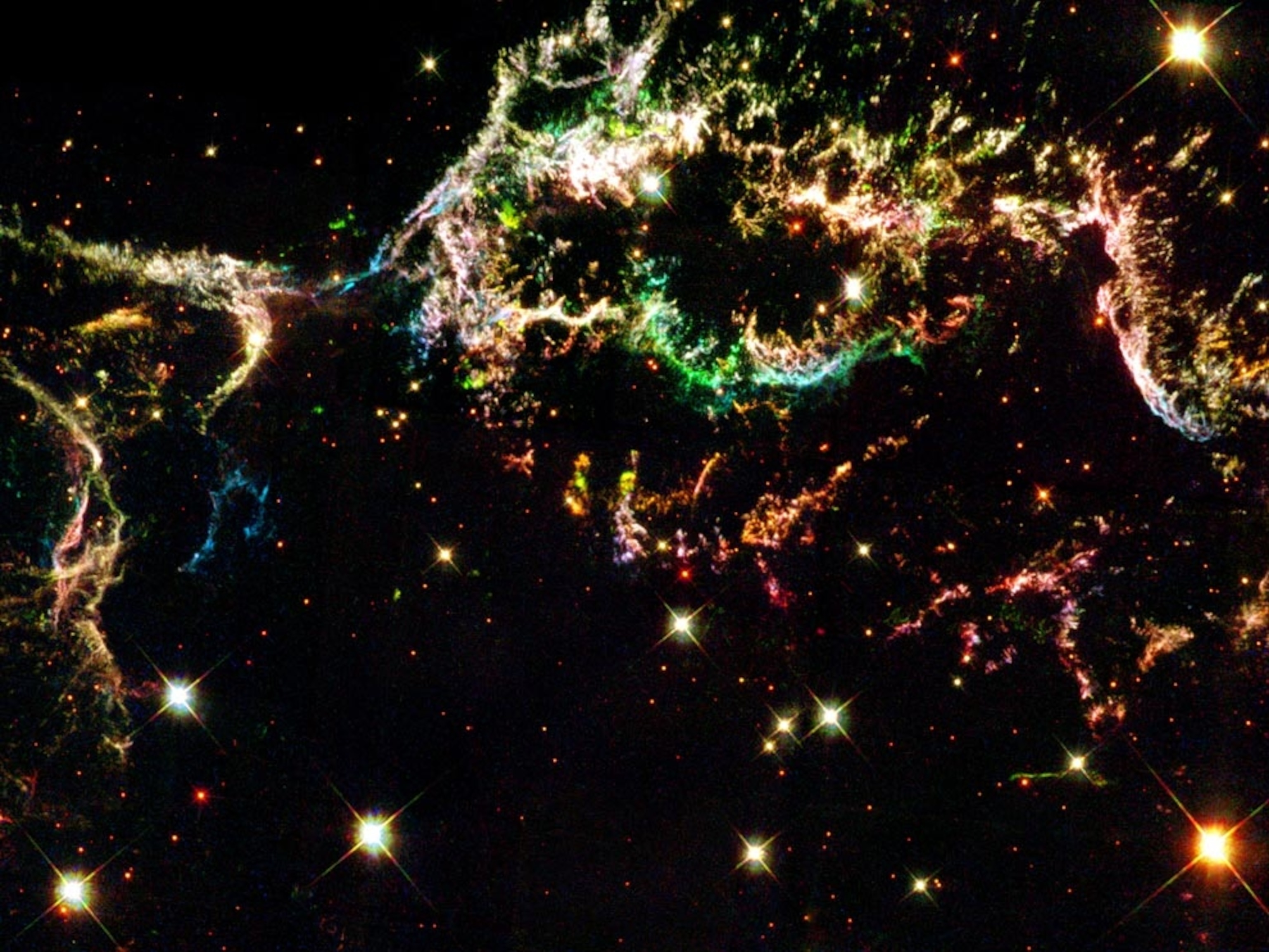 colorful remains of an exploded star