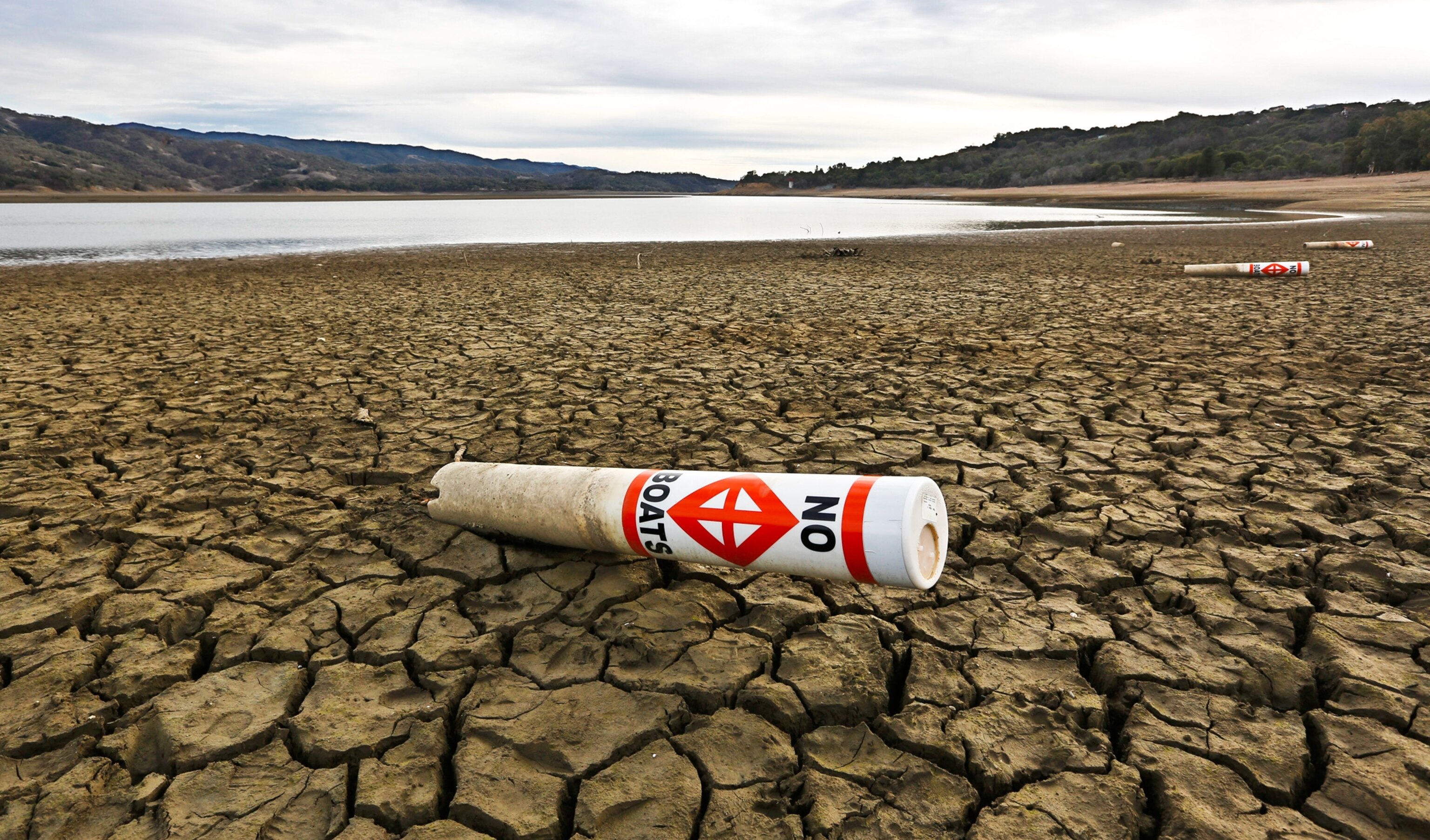 receding waters of Lake Mendocino