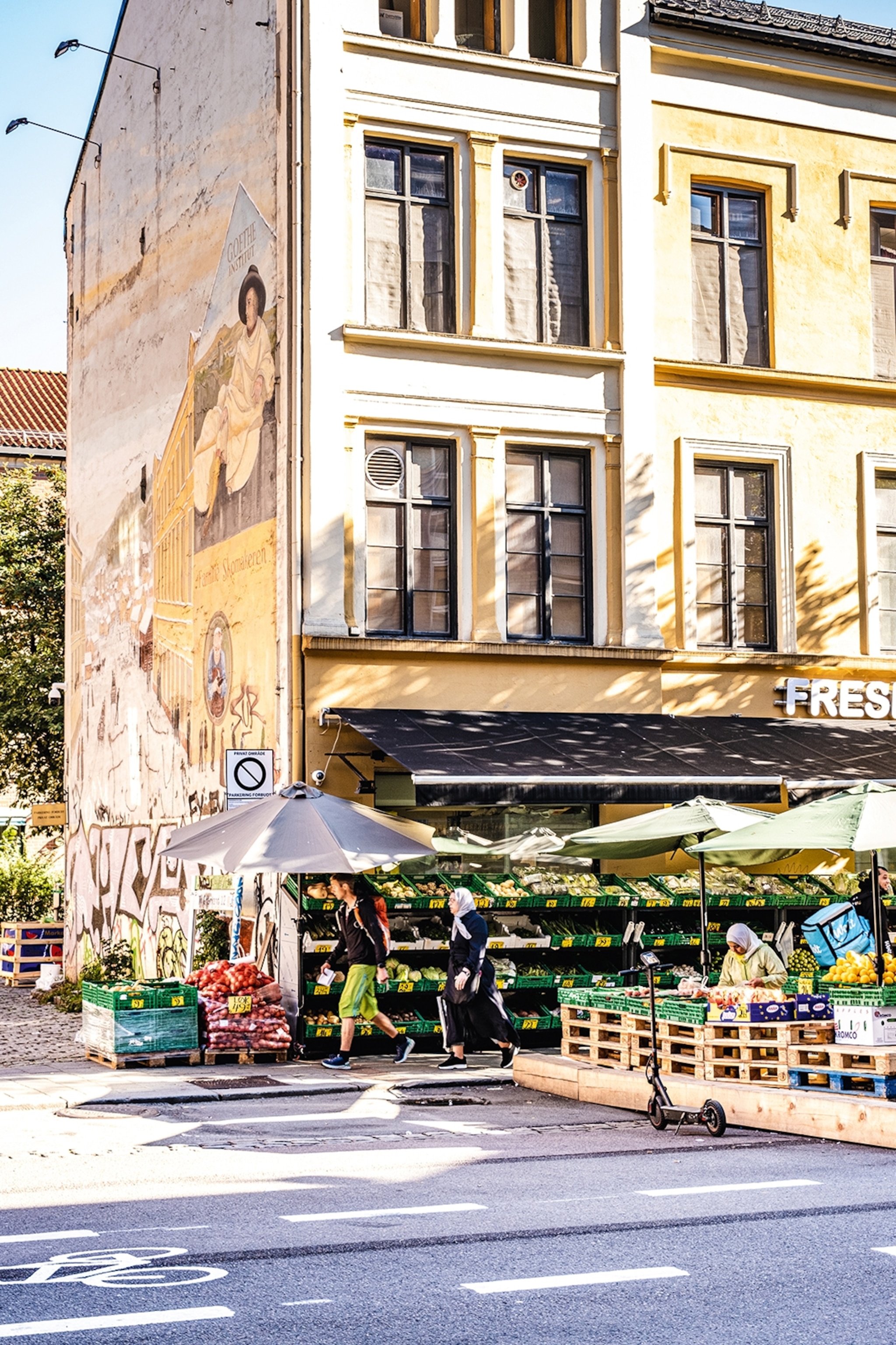 The front of a grocery store in Grønland, central Oslo.