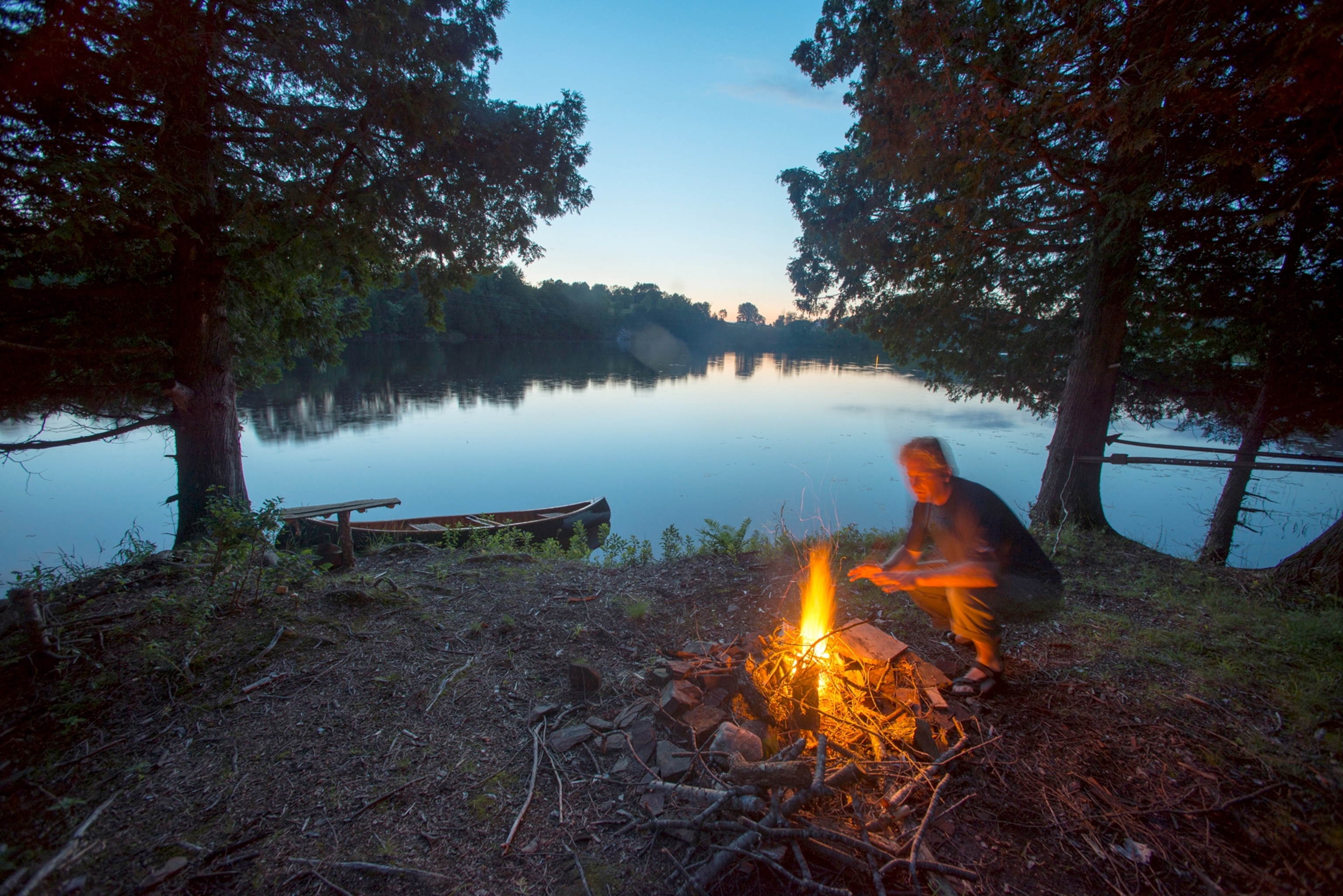 campfire in Vermont