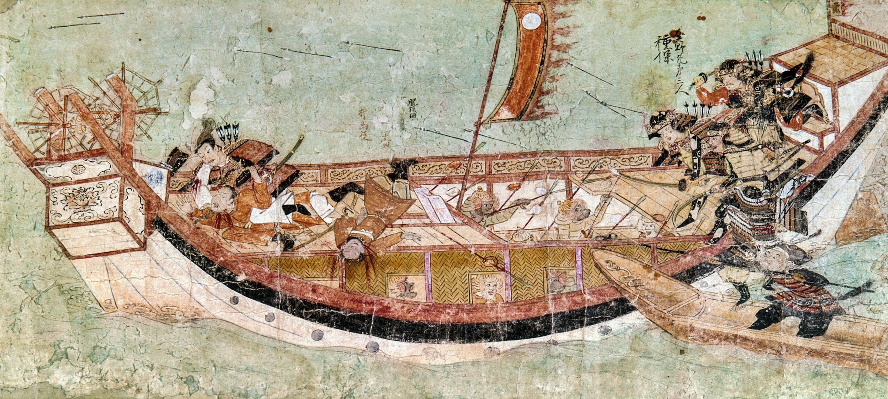 people falling off a boat into water