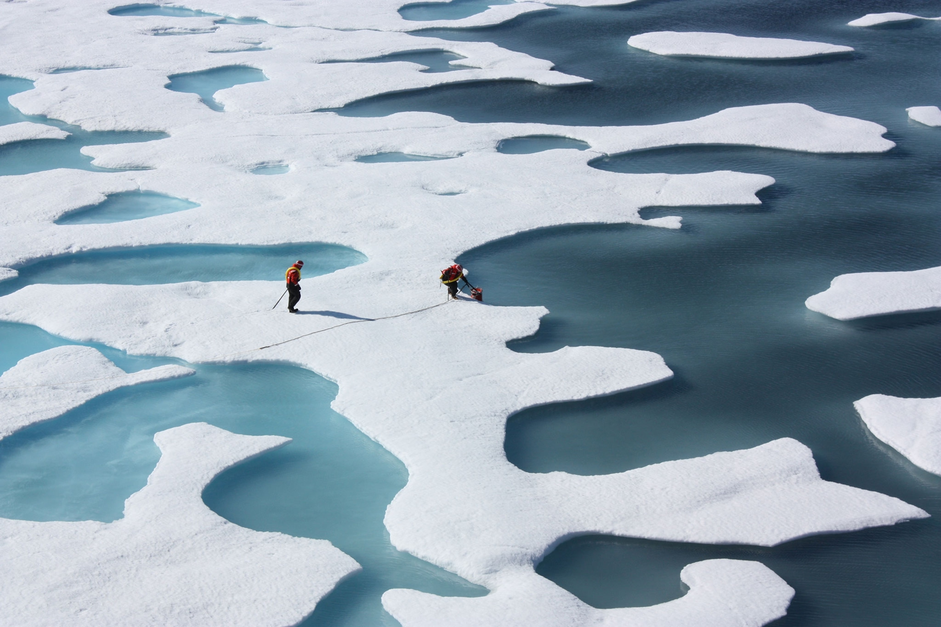 a graphic shape in the Arctic ice