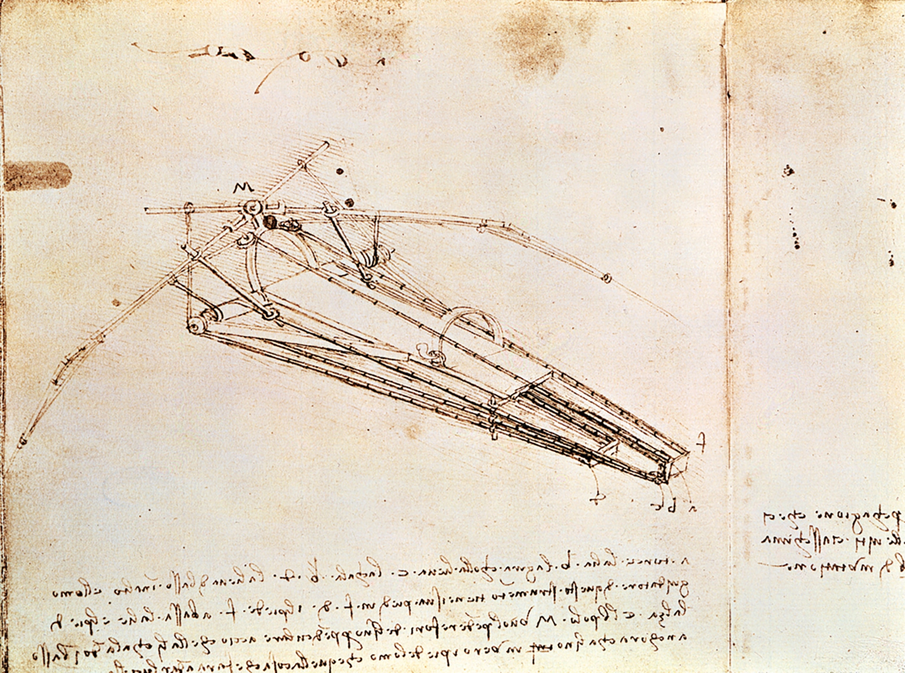 “Design for an Ornithoper” circa1487-1490 is pictured.