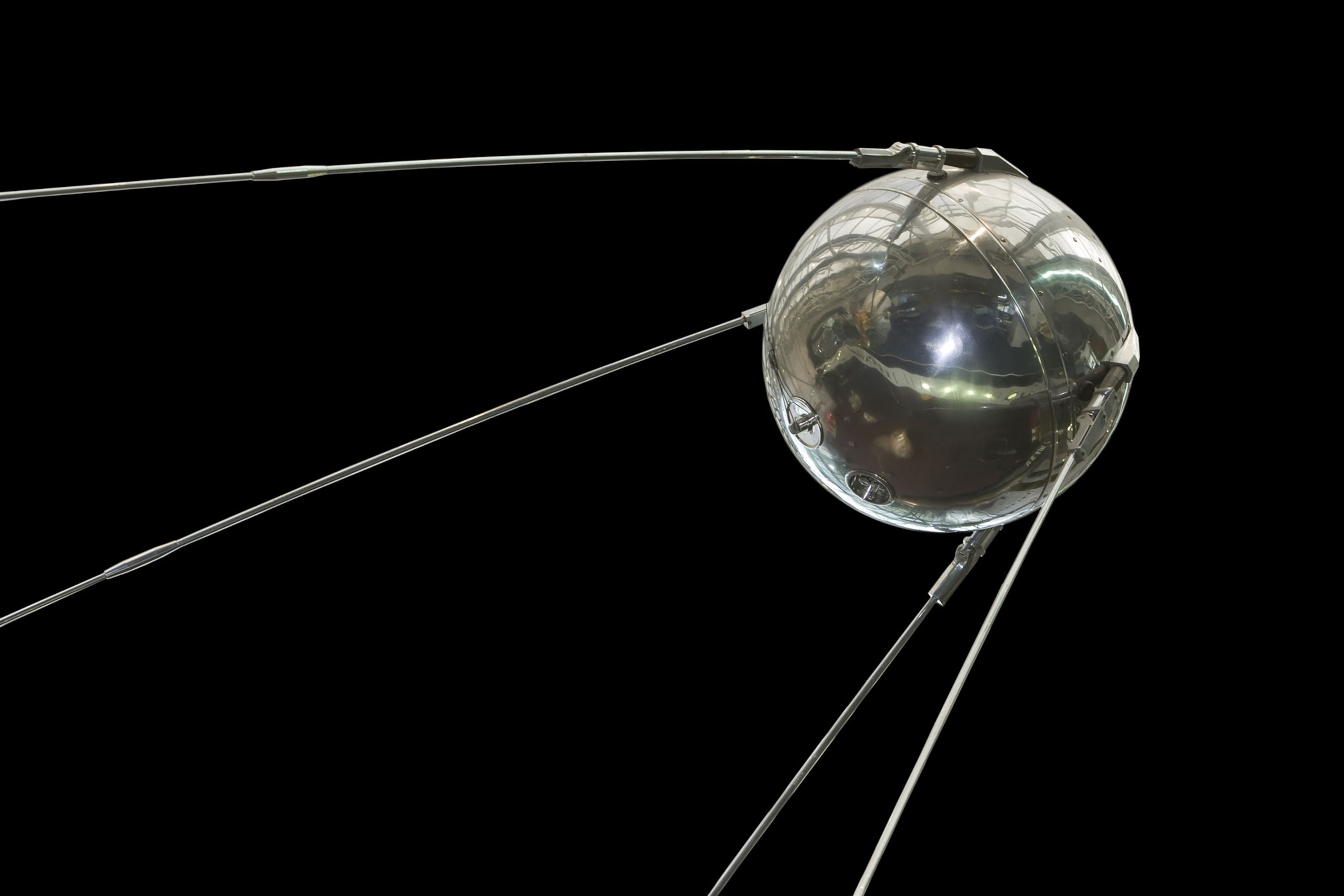Sputnik, the first satellite placed in orbit around the Earth.