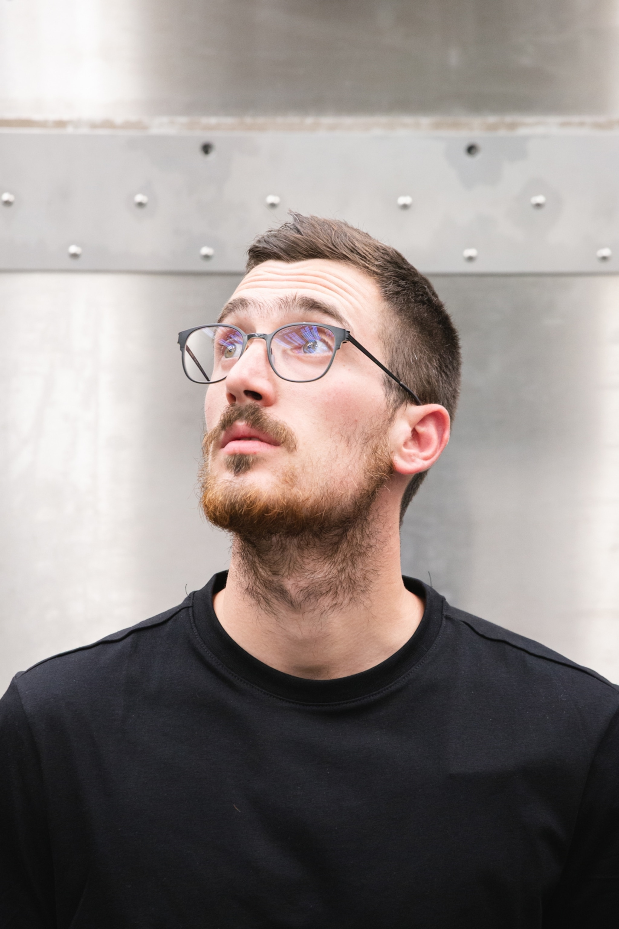 Leonardo Battistel stands in a thermal chamber during an experiment about thermal perception at terraXcube, Bolzano, Italy.