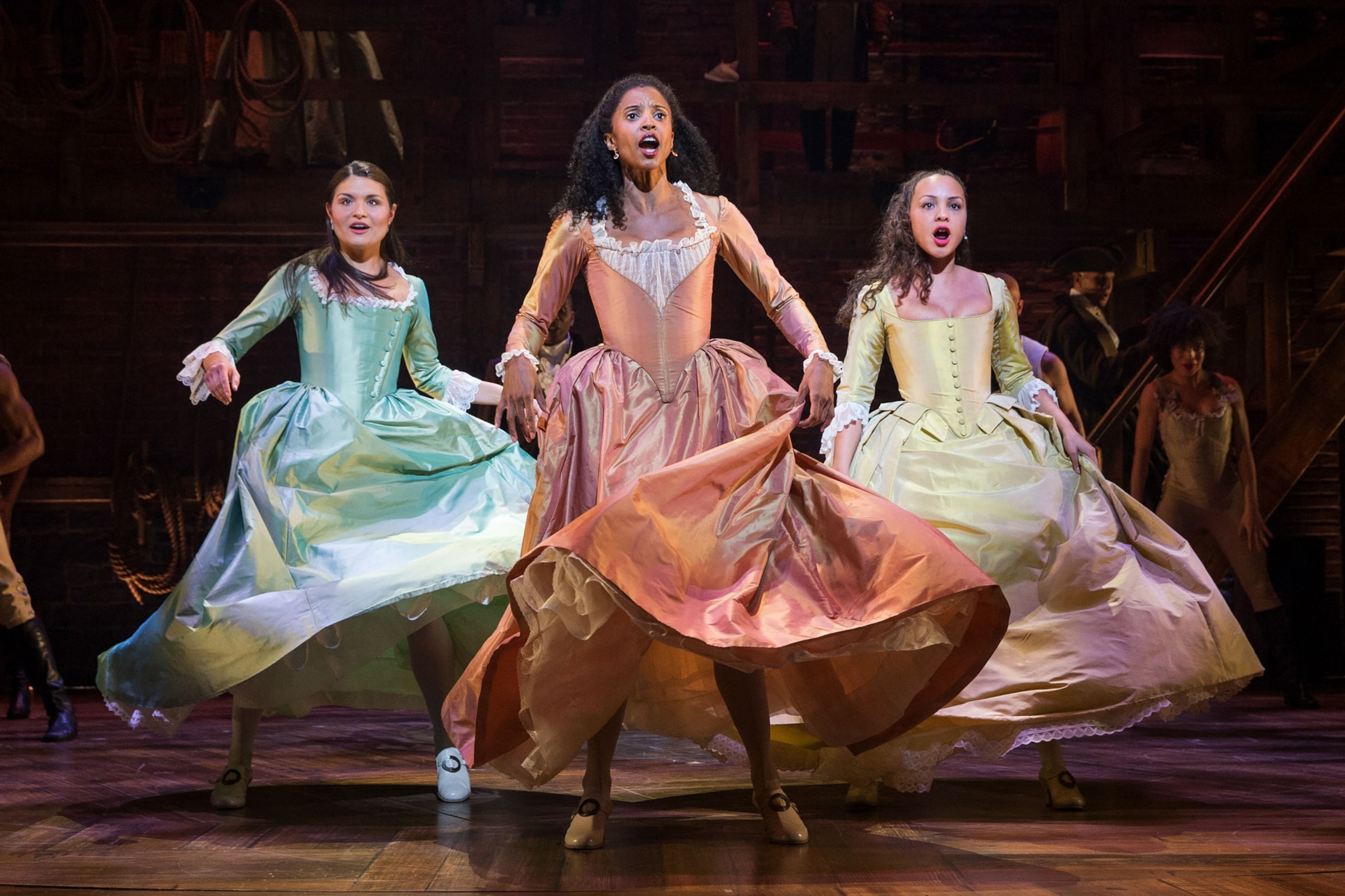 actresses performing in the musical "Hamilton"