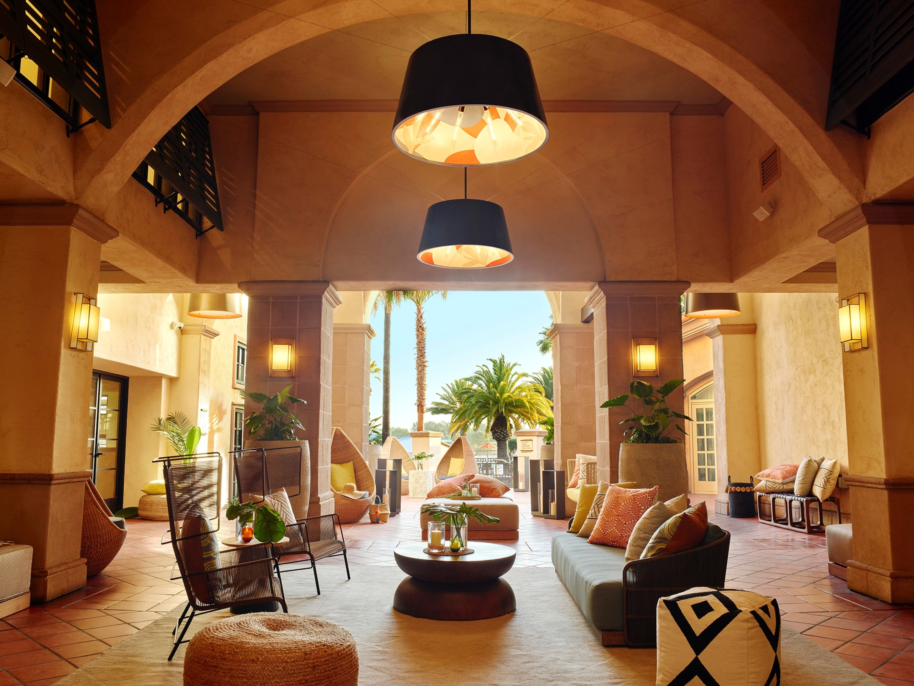 Bay views from San Diego Mission Bay Resort's open air lobby
