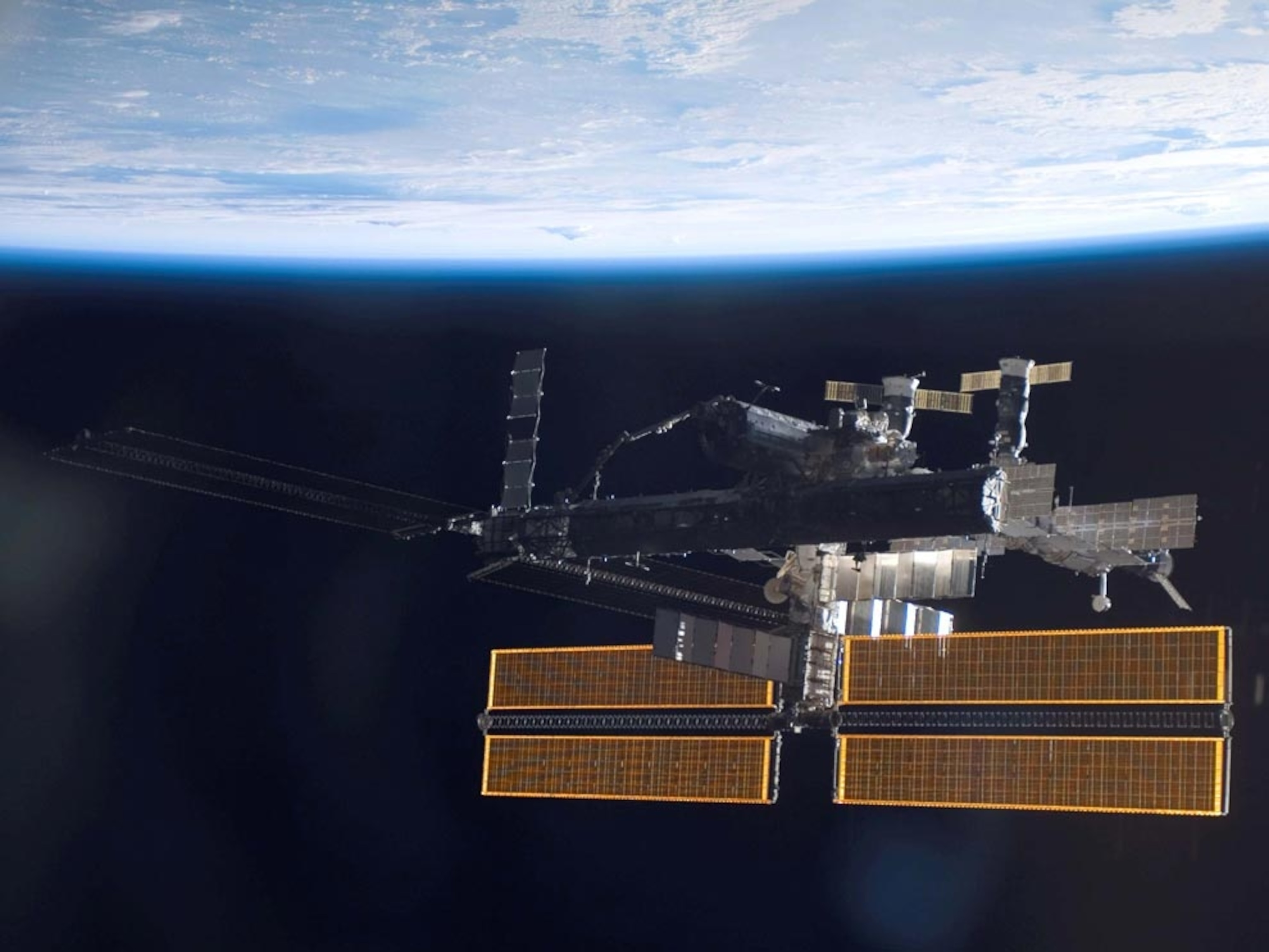 the International Space Station above Earth