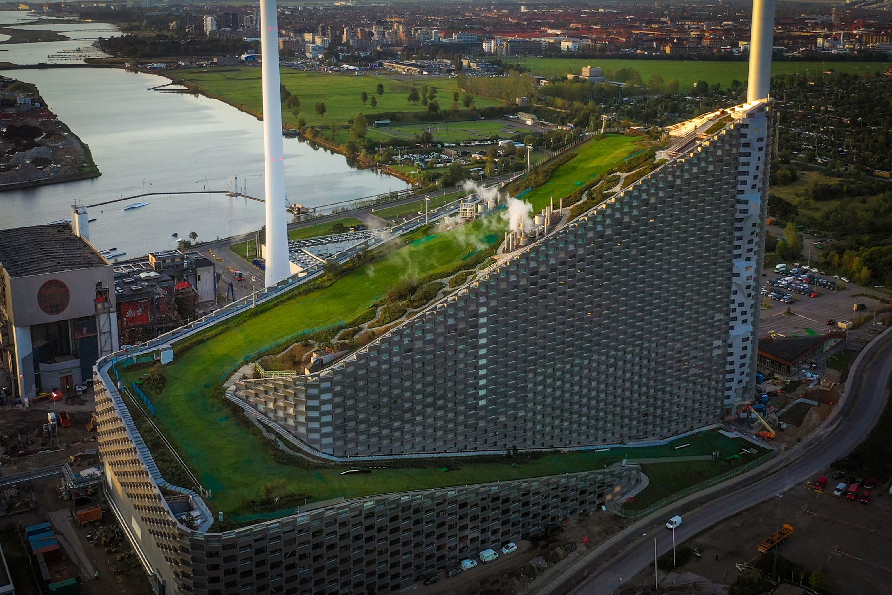 An artificial mountaintop built on top of a waste management centre.