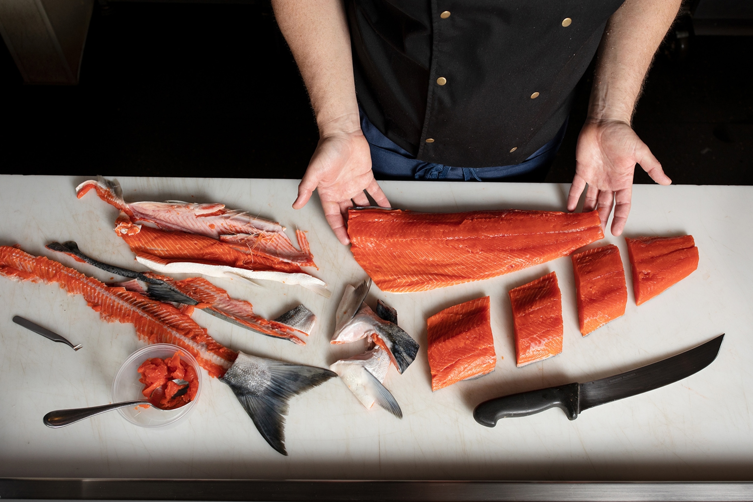 salmon from the Copper river at Lark Restaurant in Seattle Washington
