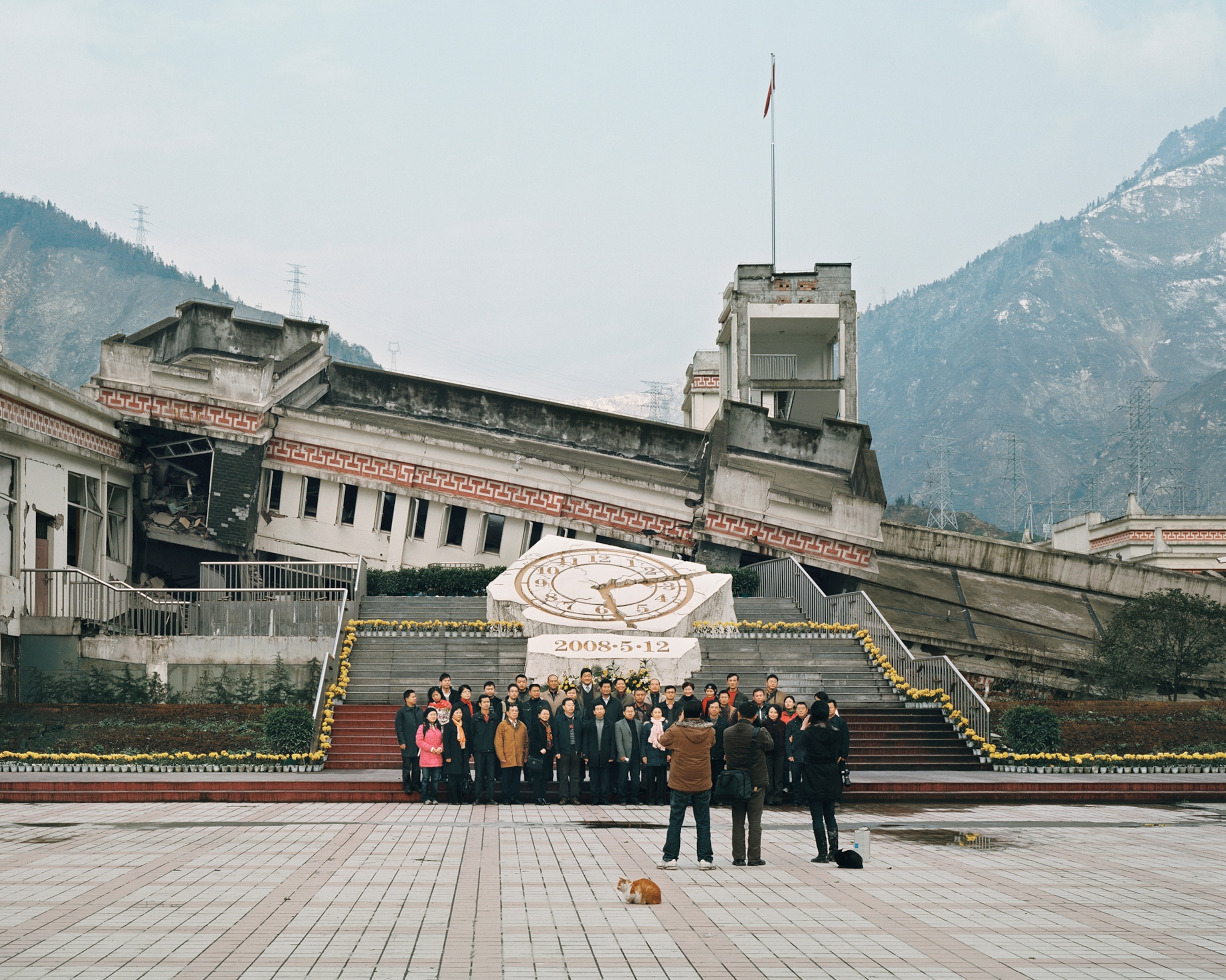 the Sichuan Wenchuan earthquake ruins in Yingxiu, China