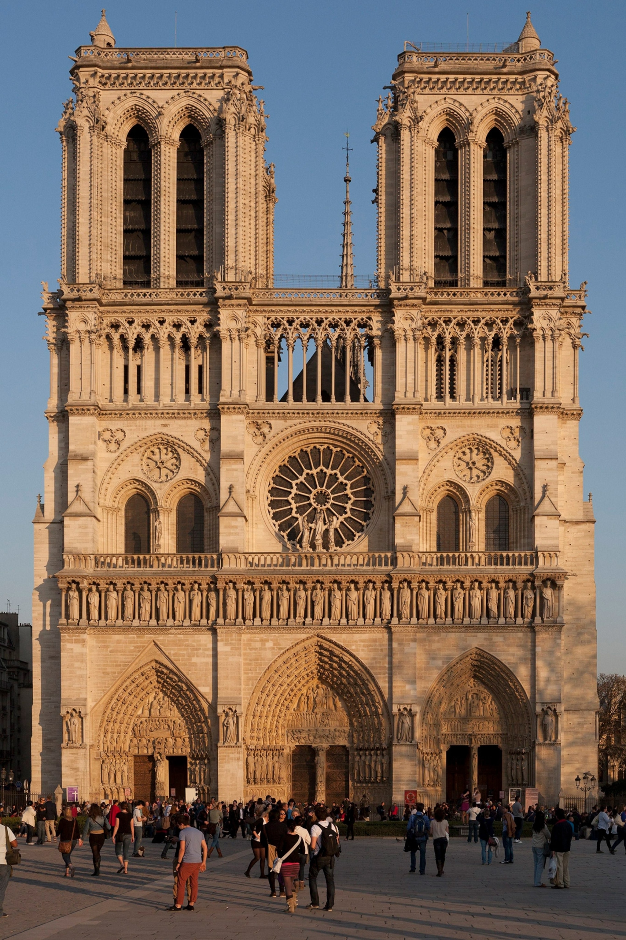 People stand outside of Cathedral.