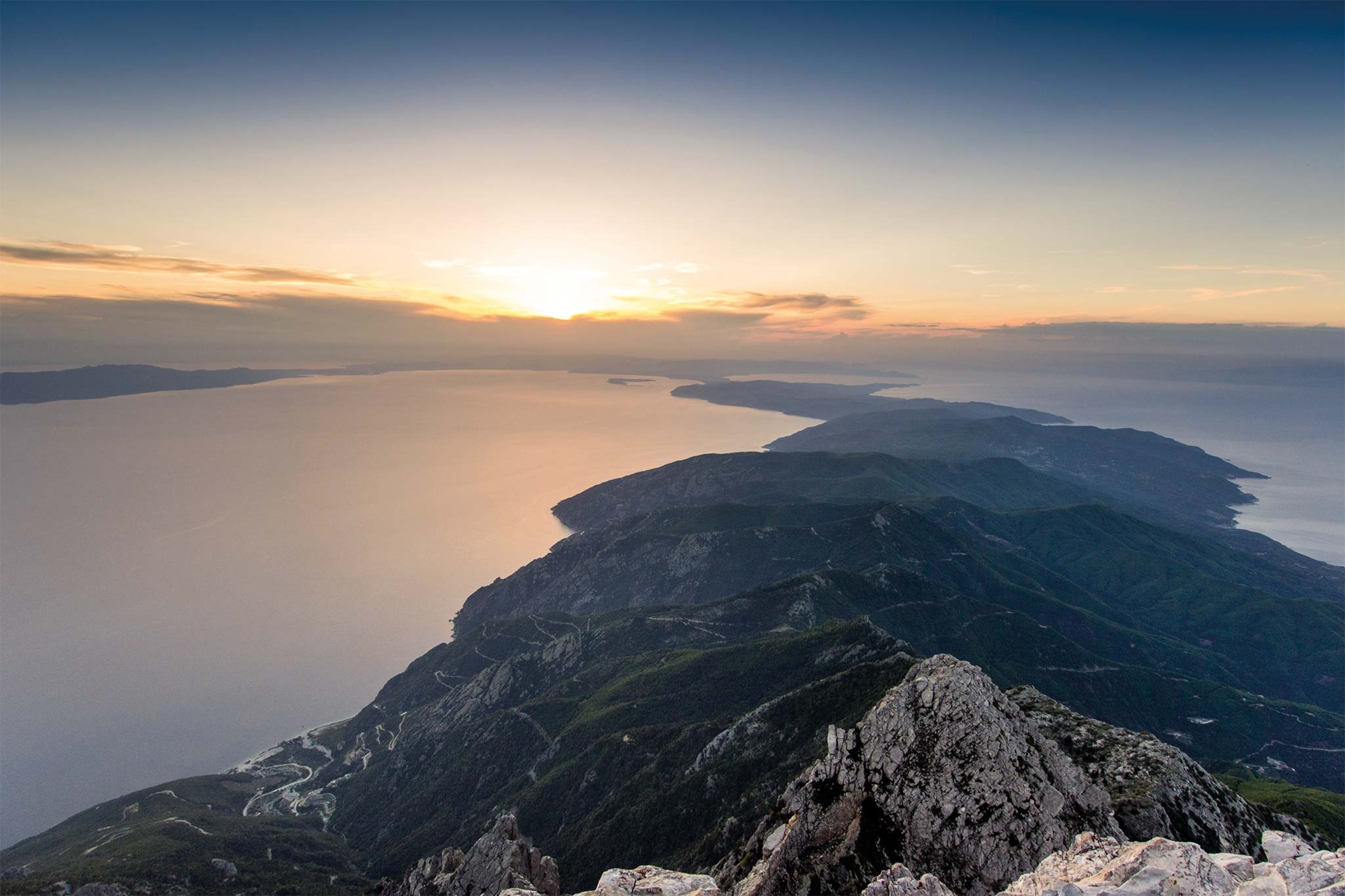 This view from Mount Athos overlooks the site of what was once the Xerxes Canal.