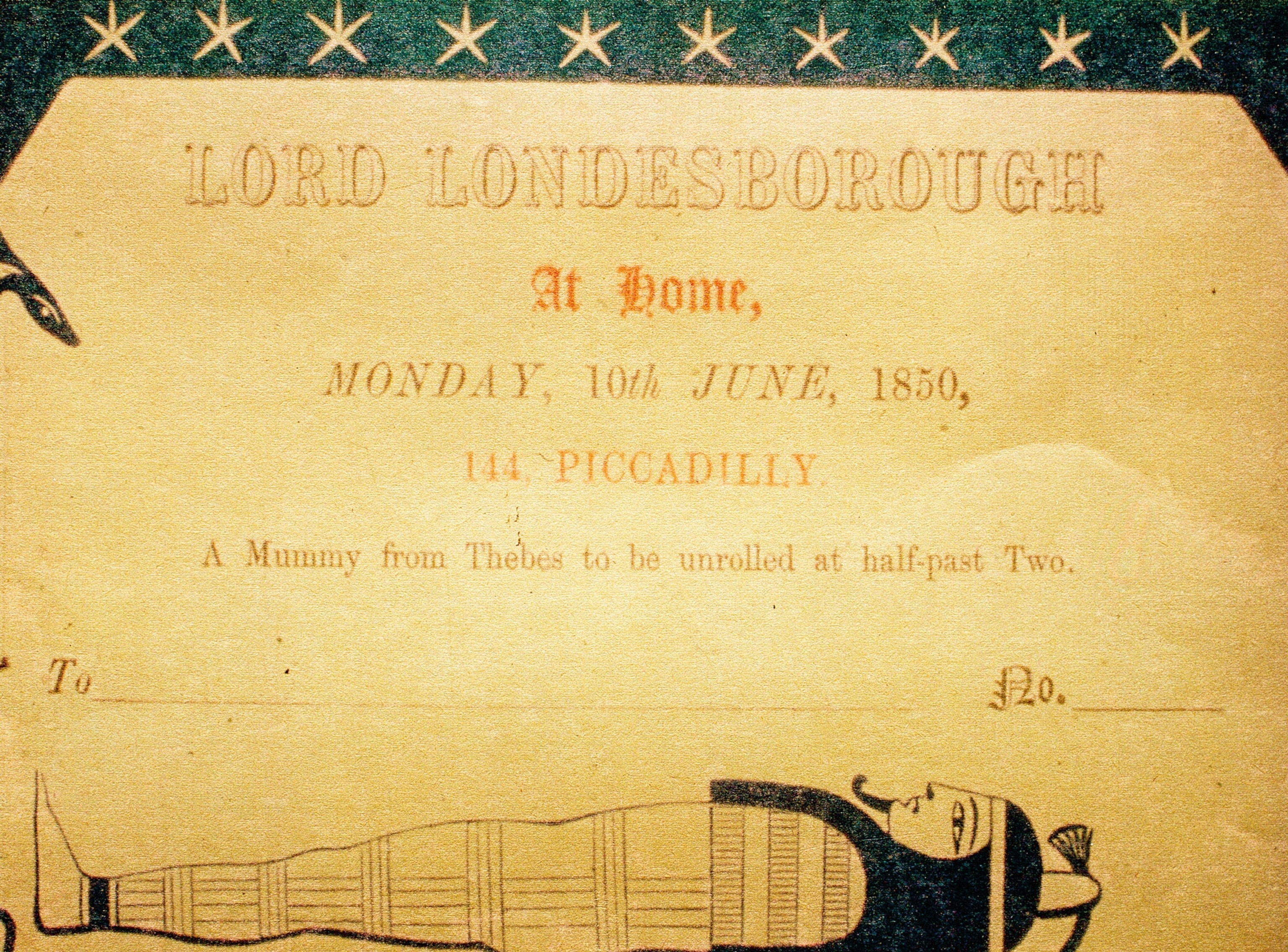 an event invitation sent by Lord Londesborough