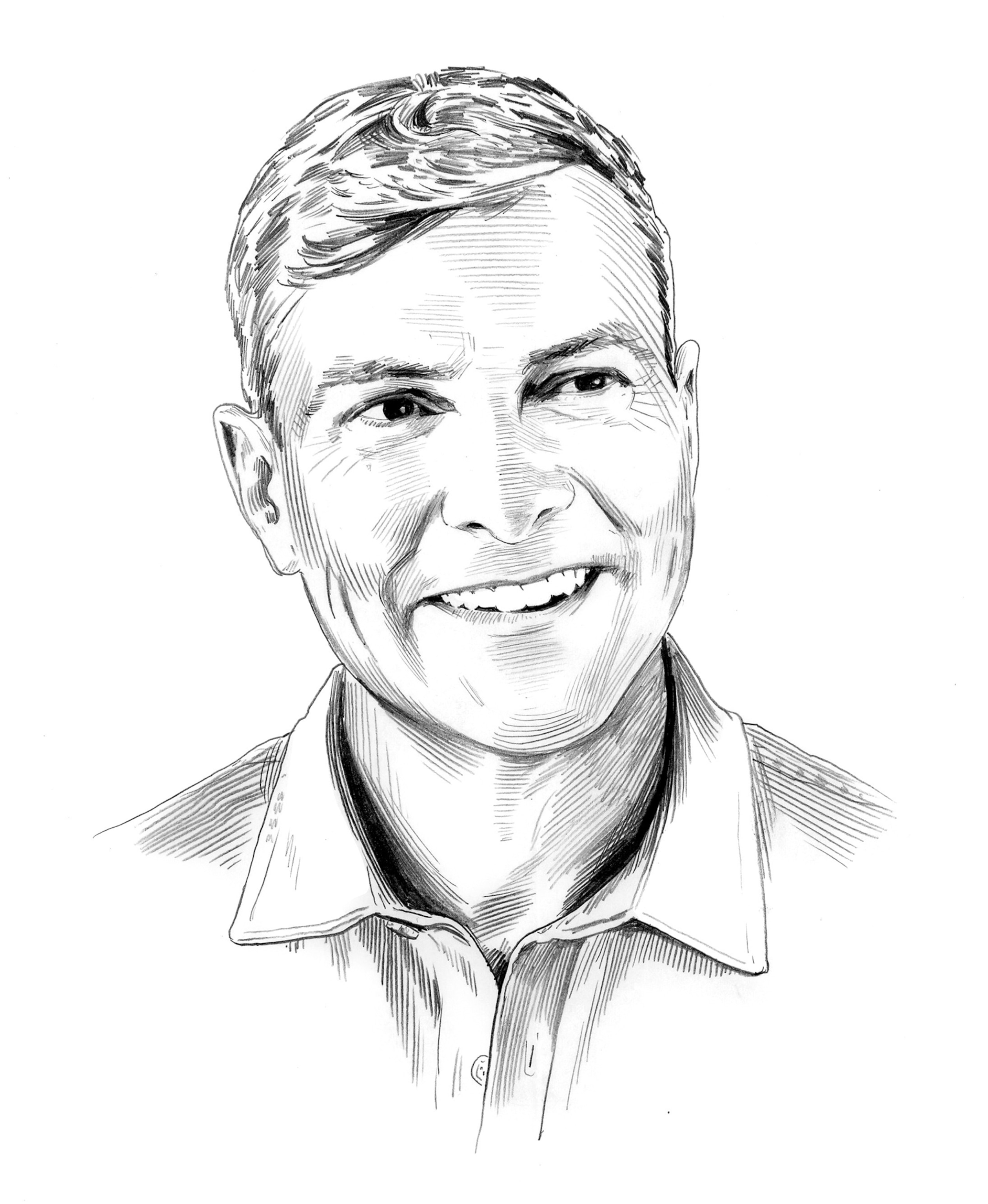 Picture of pencil portrait of a man.