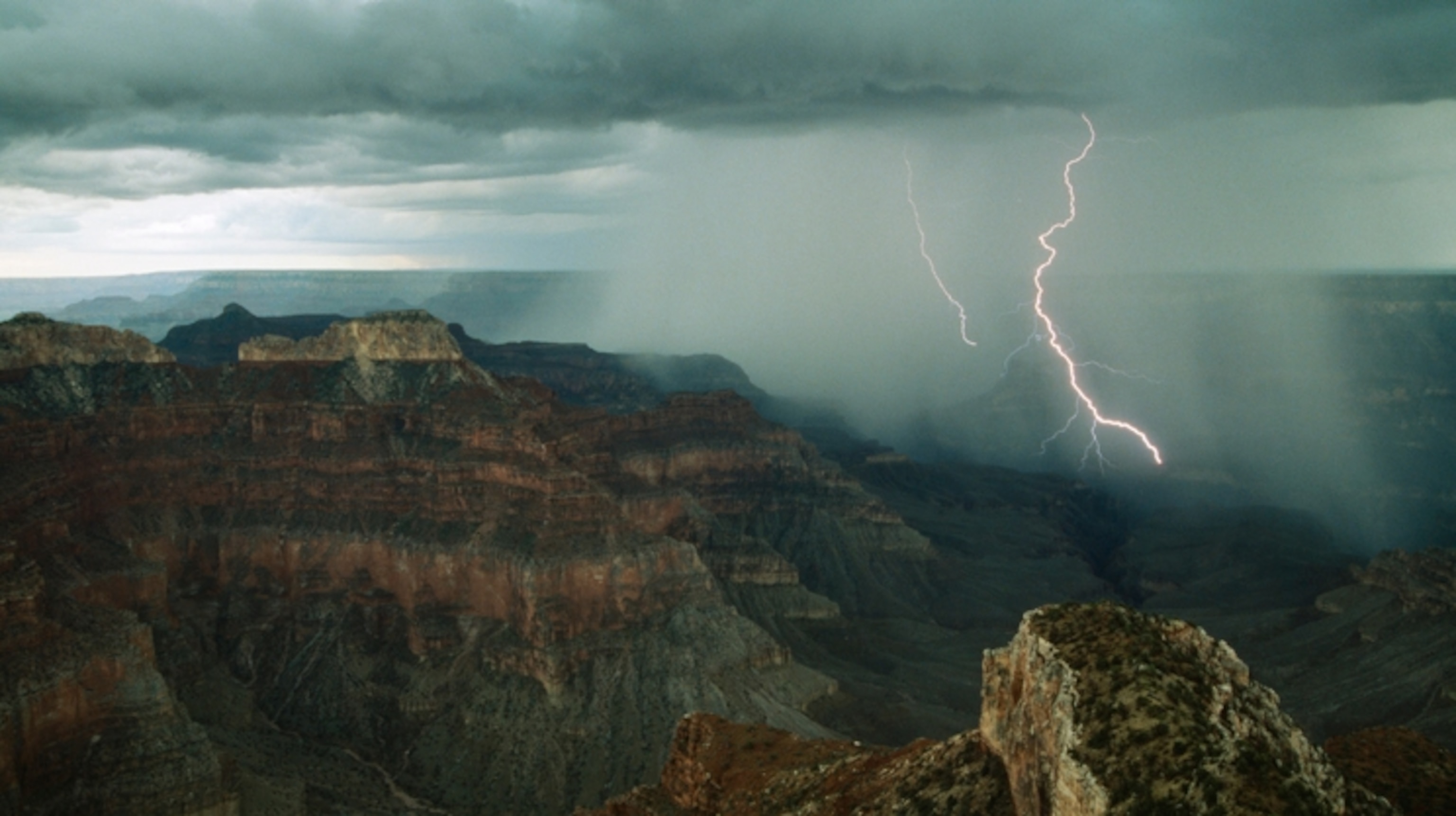 Lightning over the Grand Canyon in Arizona