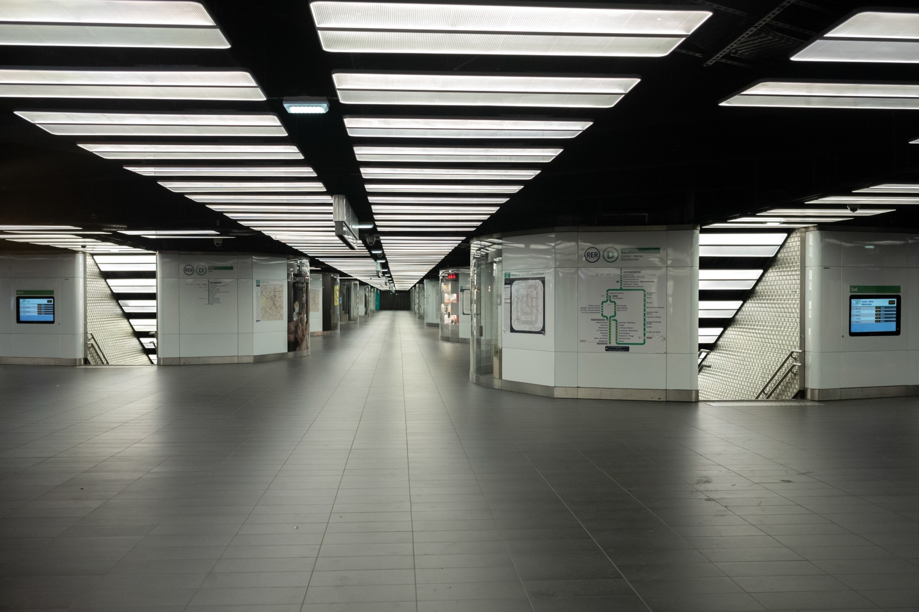 an empty underground metro station