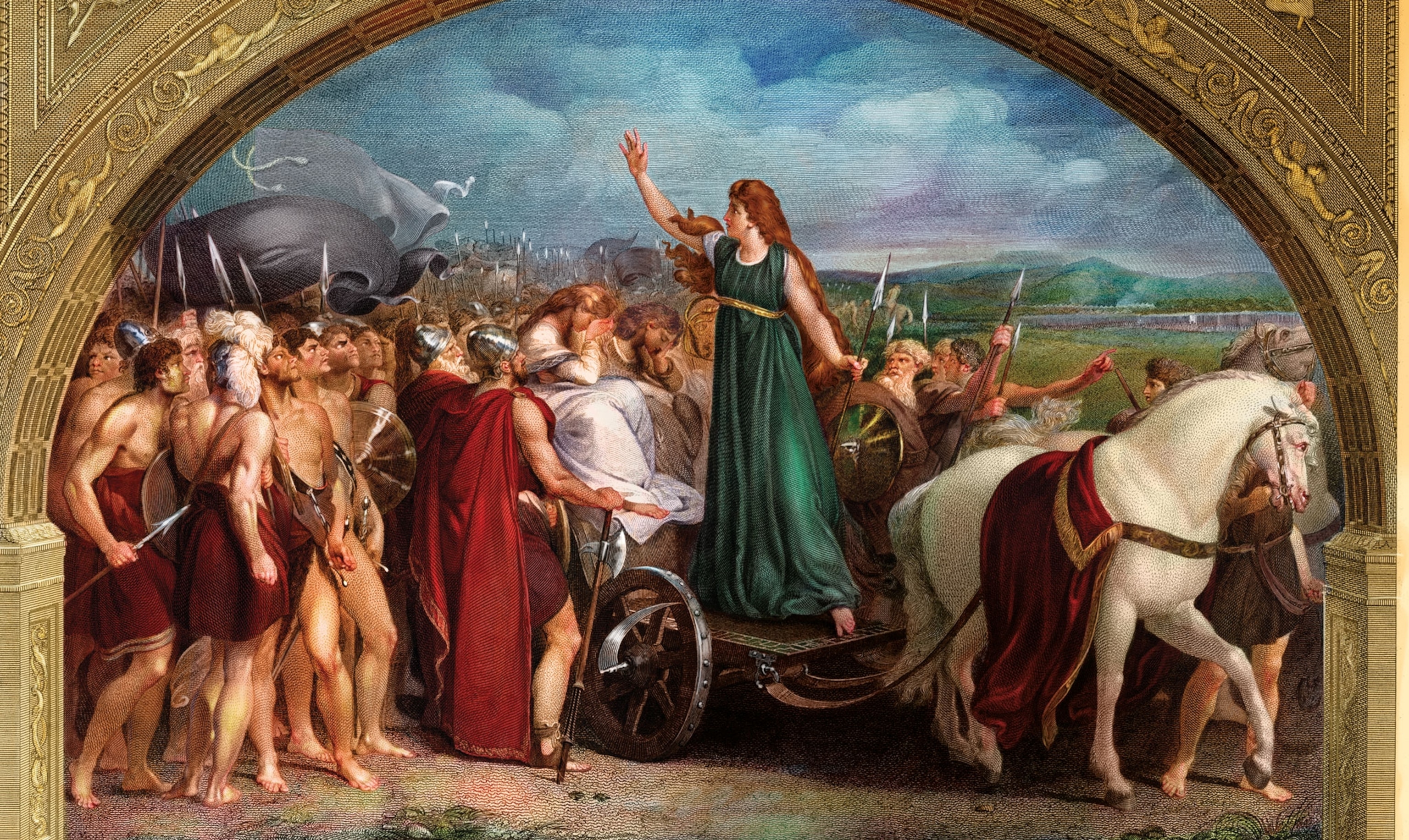 William Sharp's print of Boudica urging the Britons to defend their country