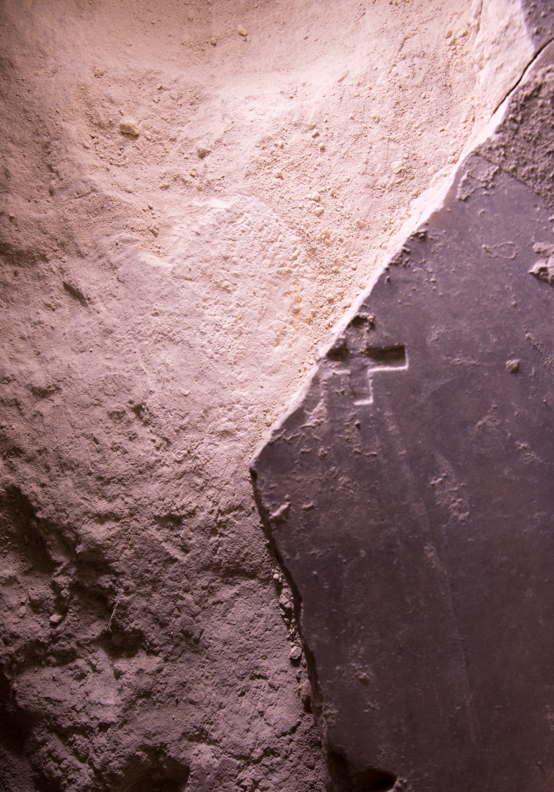 Crusade-era slab on top of the original stone.