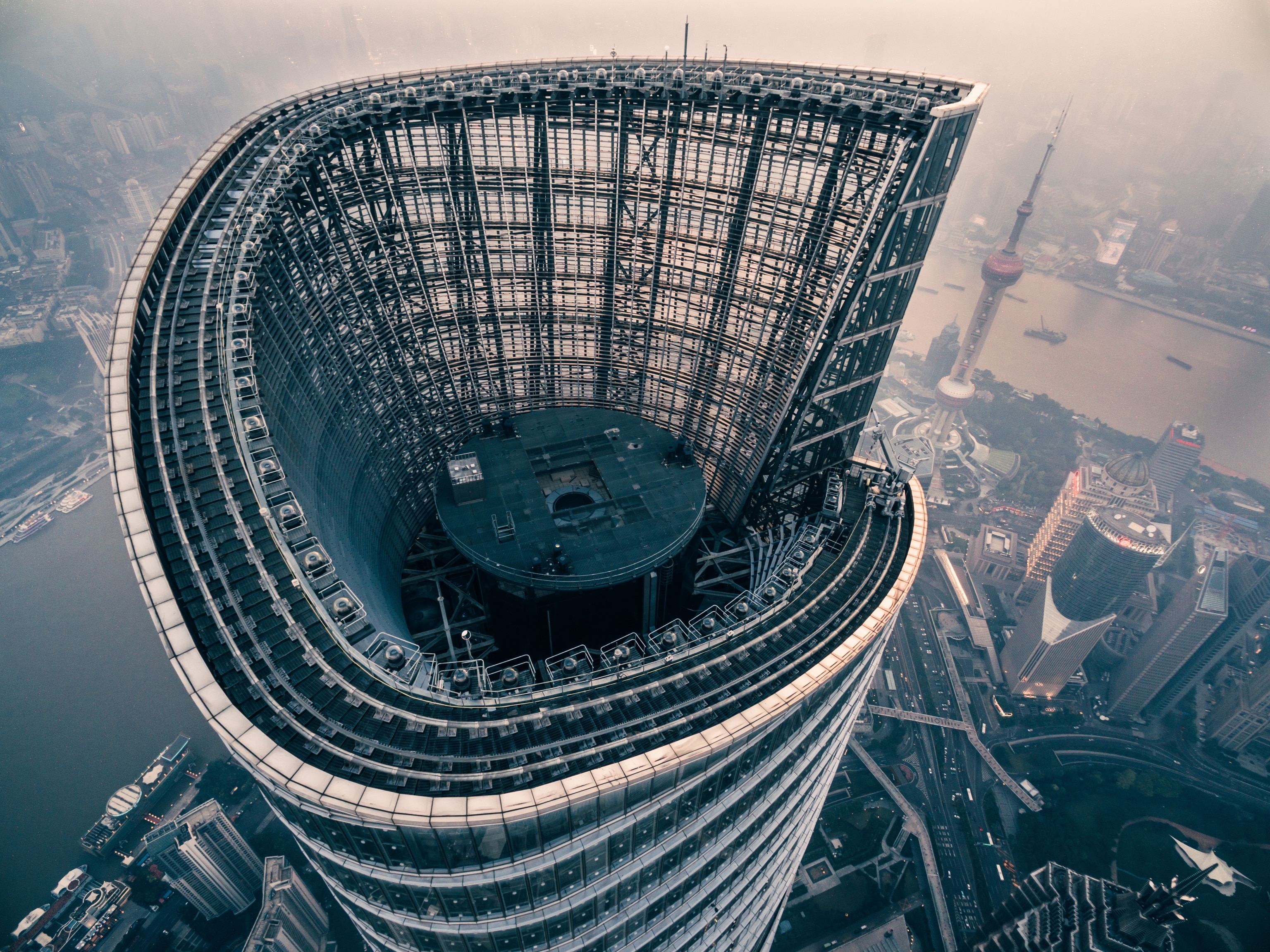 The Shanghai Tower overlooks the Huangpu River from Pudong district.