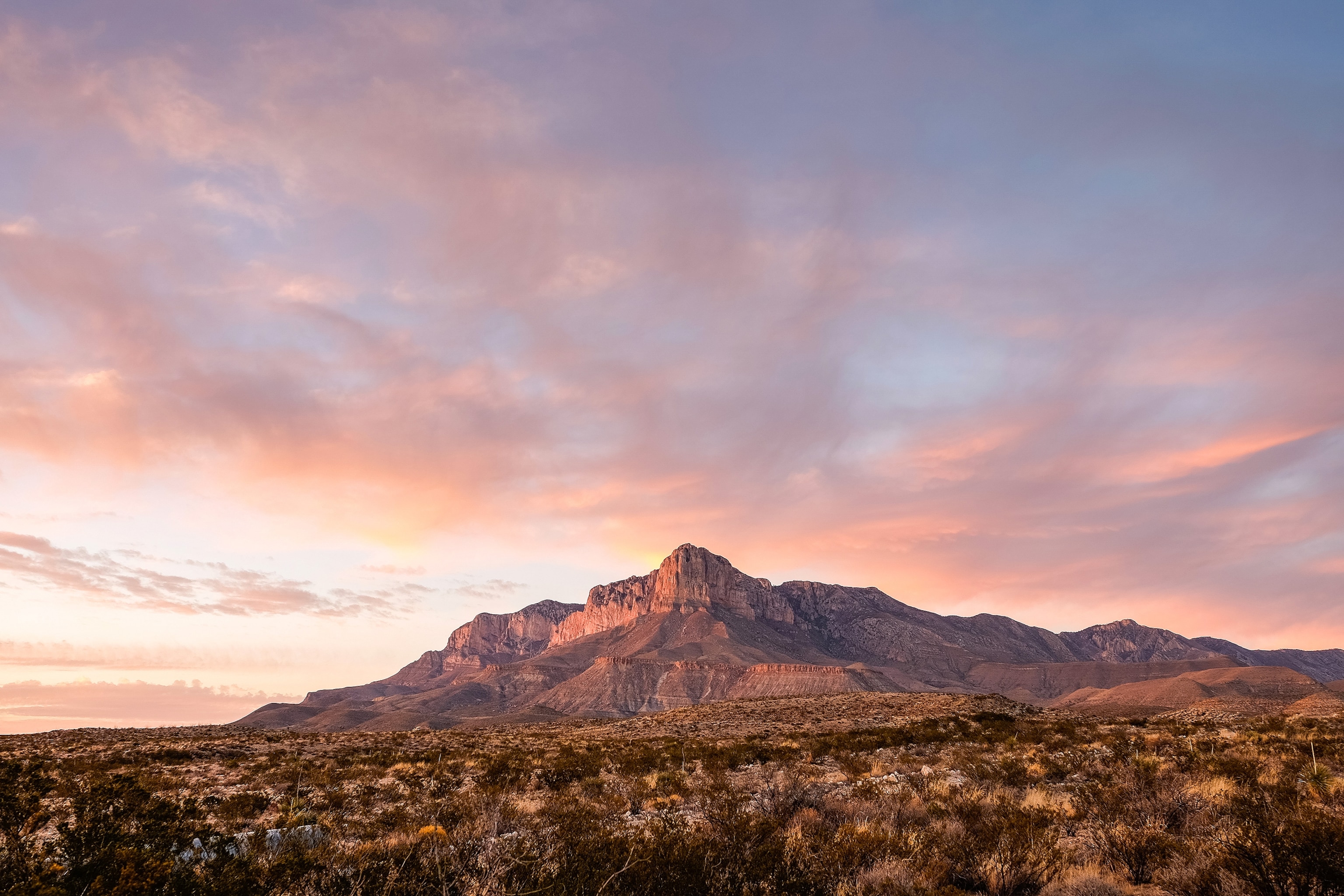 Sunset in the Guadalupe Mountains National Park