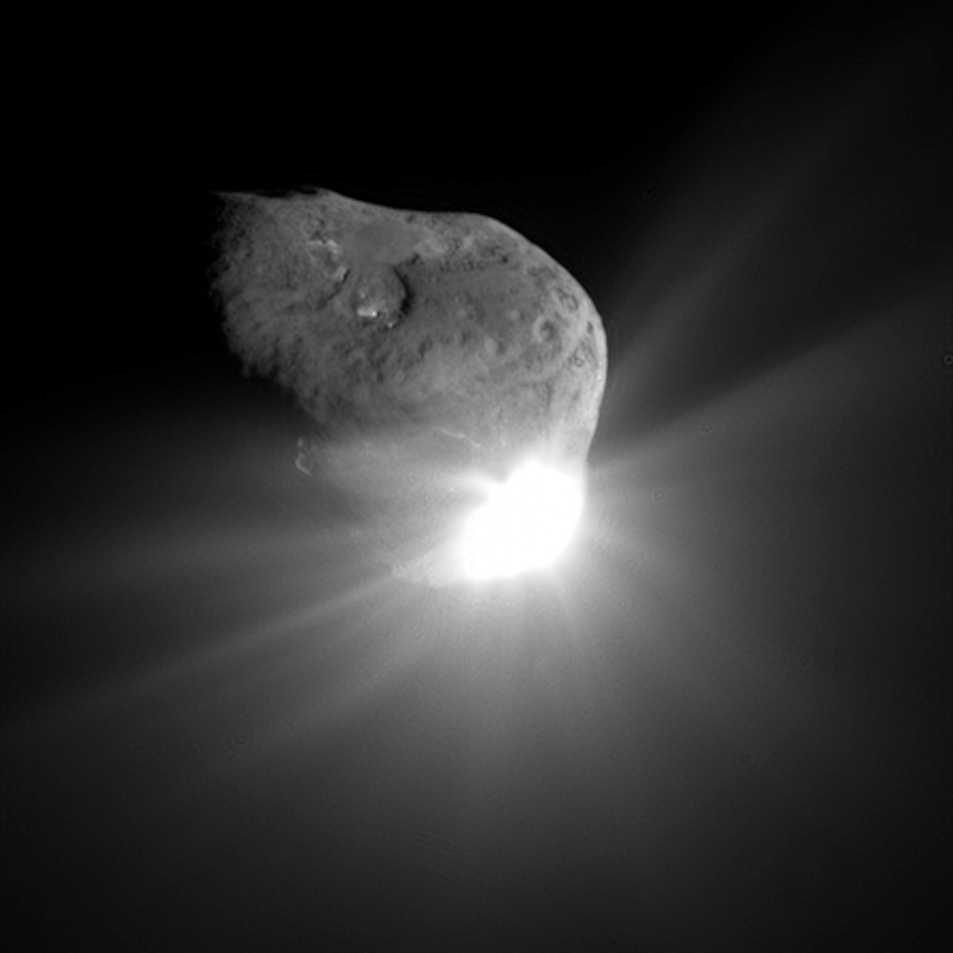 Comet after collision with probe