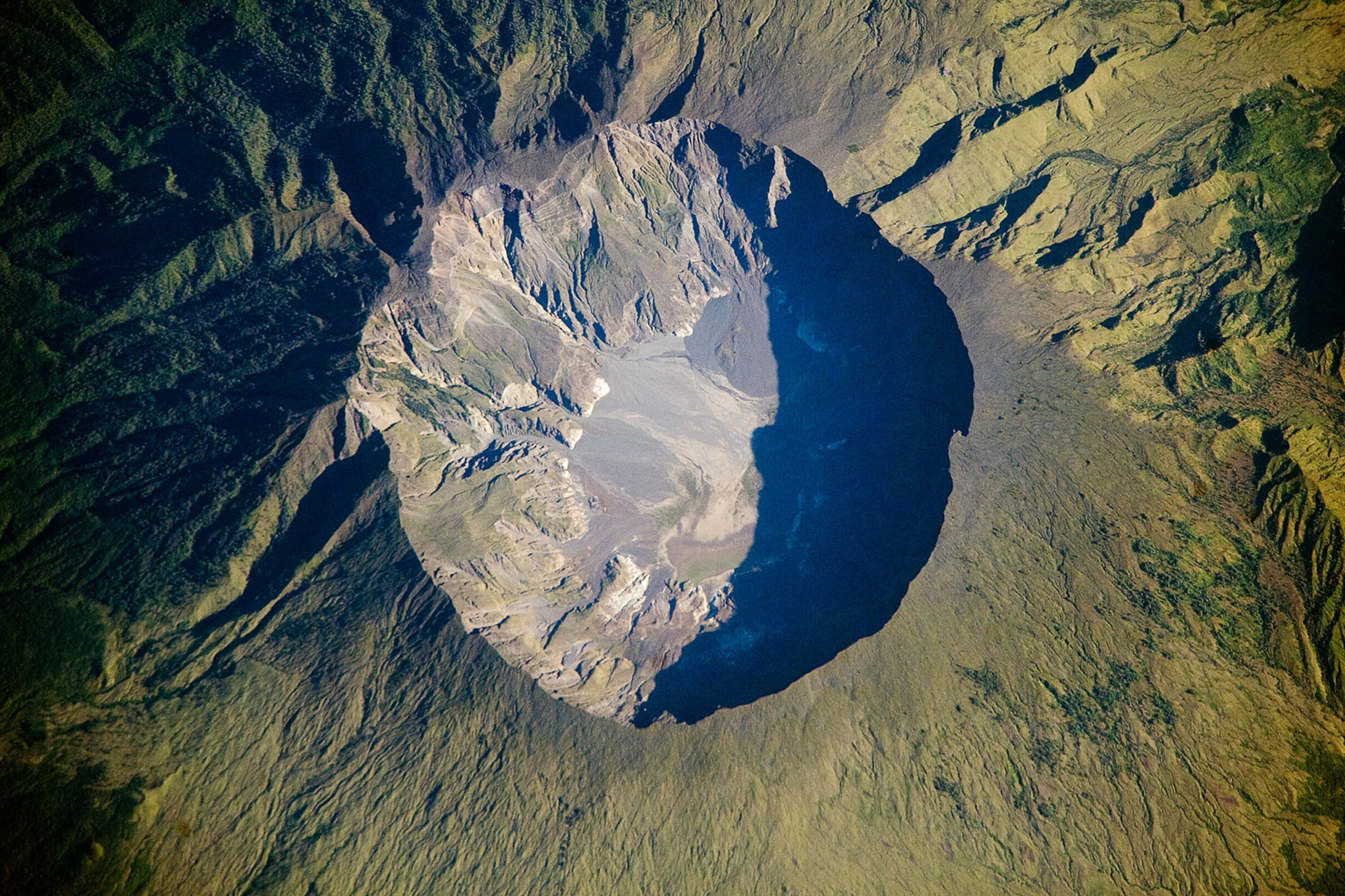 the Tambora volcano taken from above