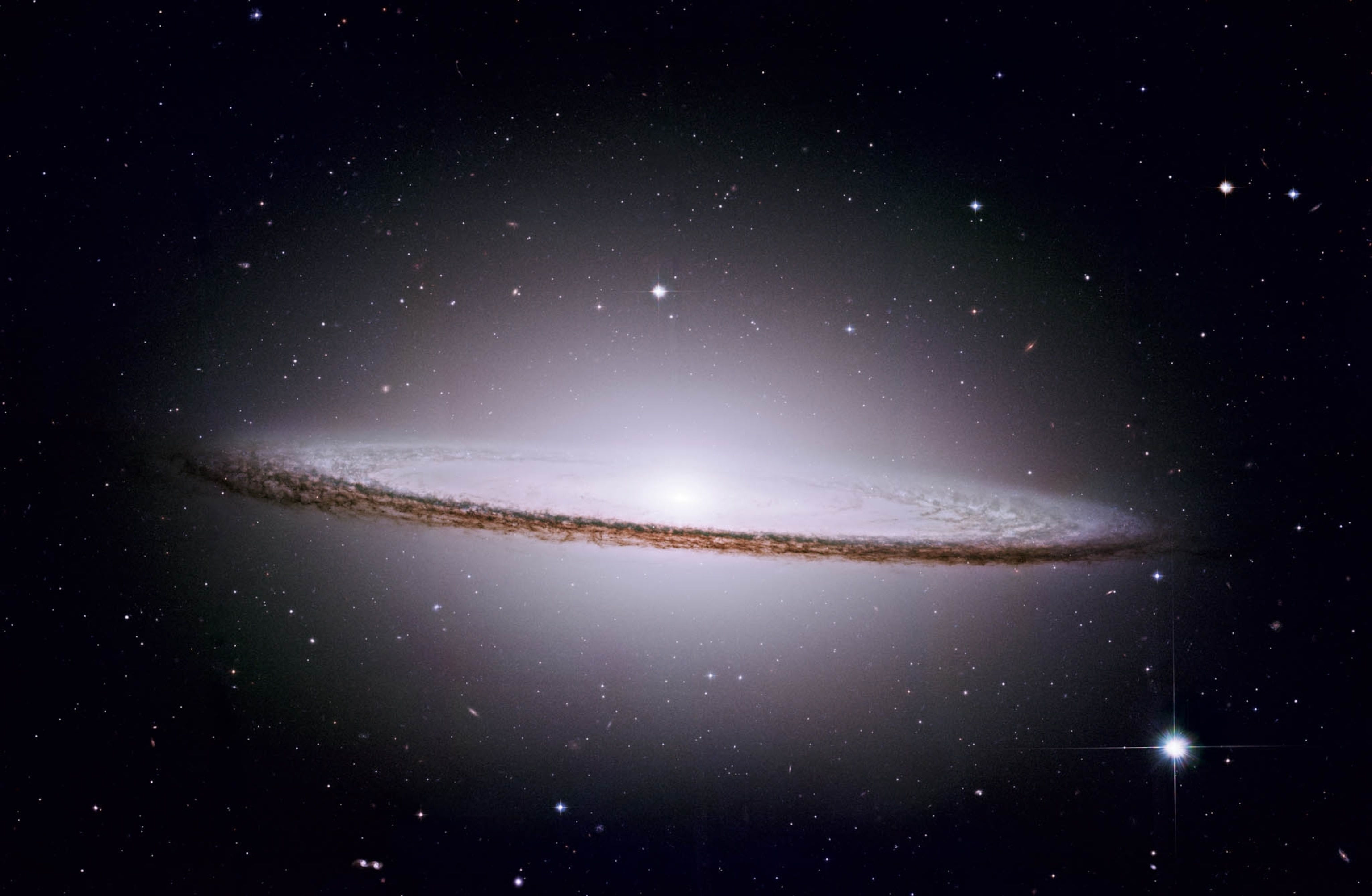 The Sombrero galaxy as taken by the Hubble Space Telescope