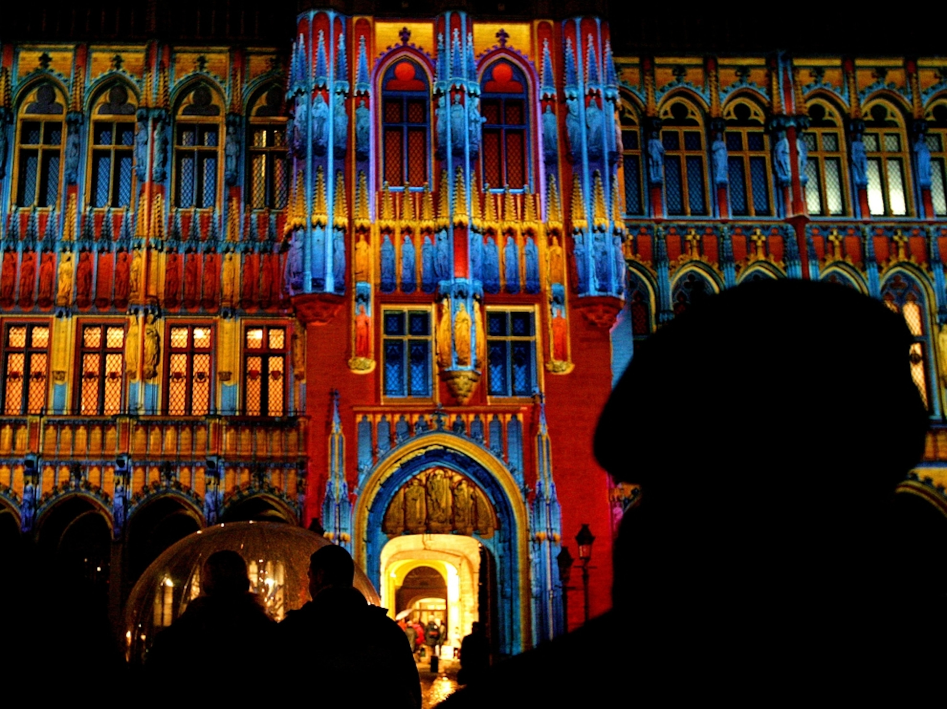 Projected light show in Brussels
