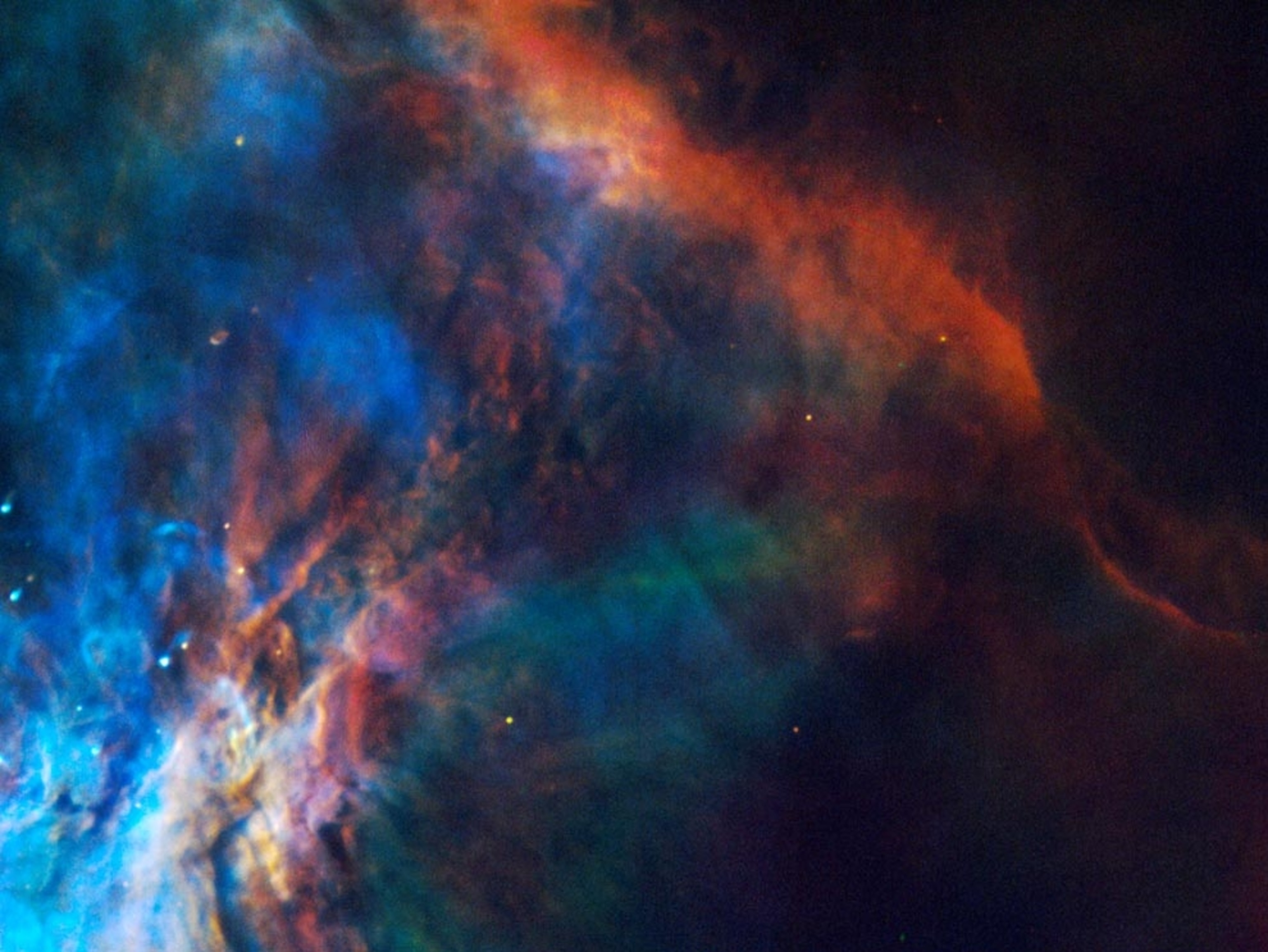True-color mosaic of part of the Orion Nebula