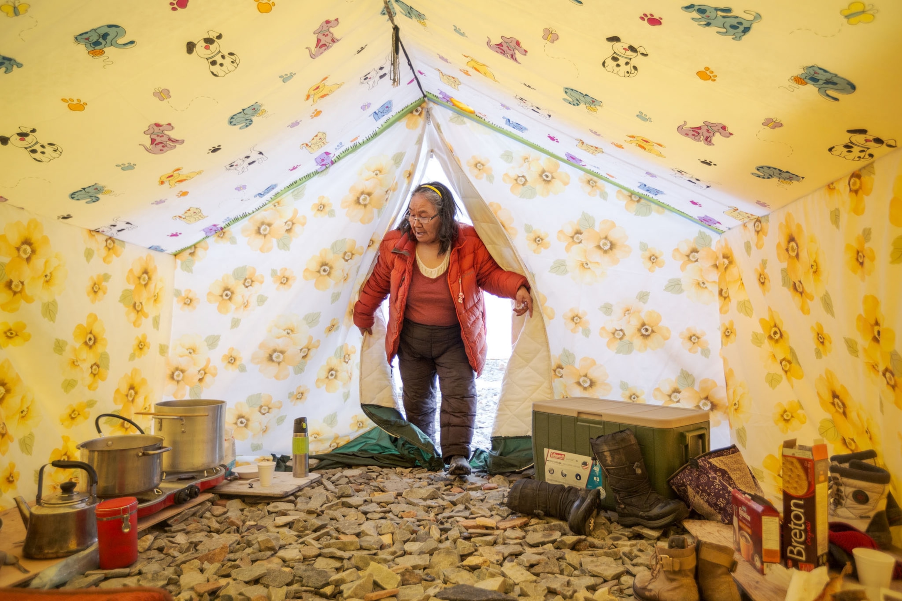 a person on a camping trip in the Canadian High Arctic