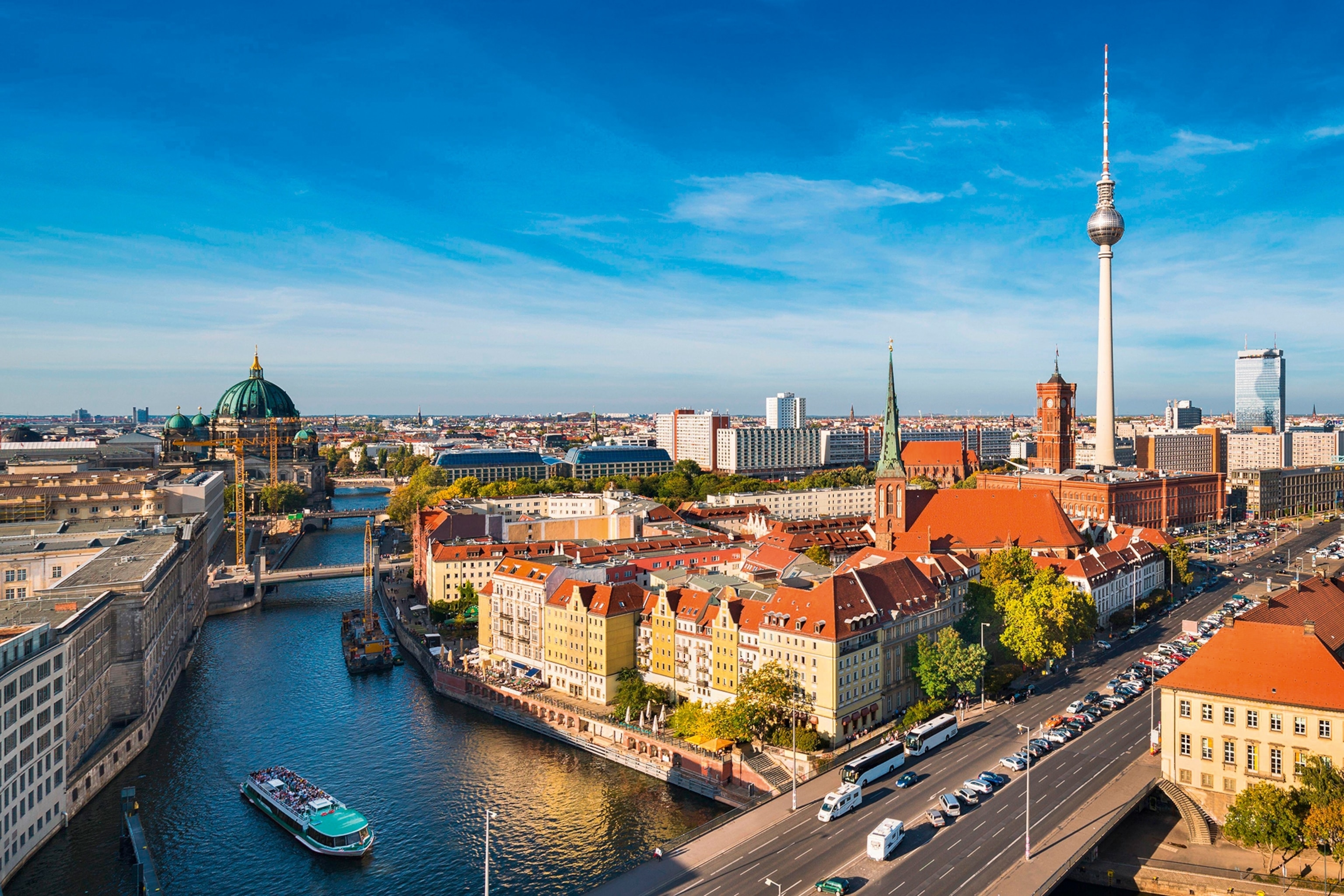 A wide shot of the Berlin city skyline.