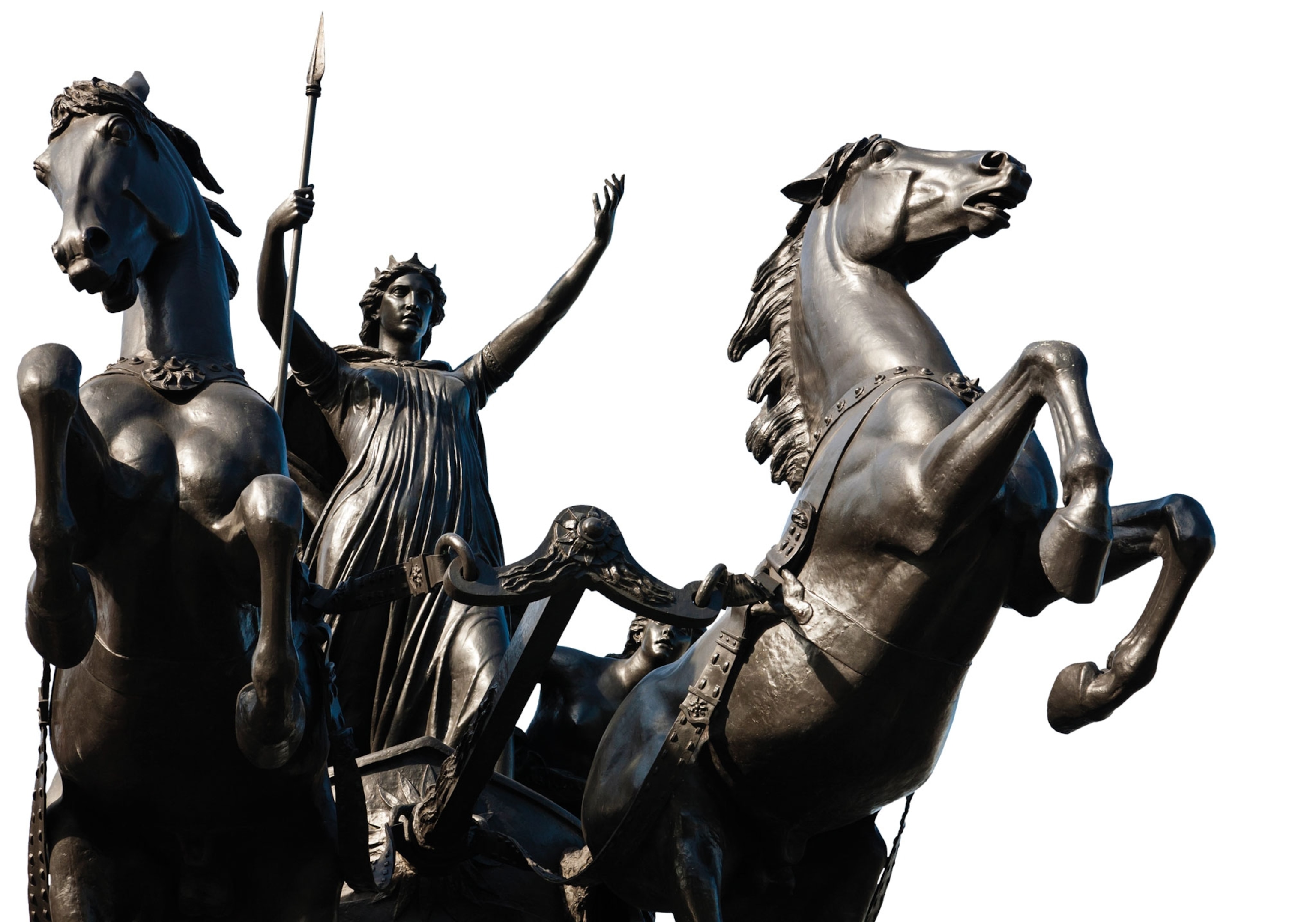 the statue "Boudica and Her Daughters"