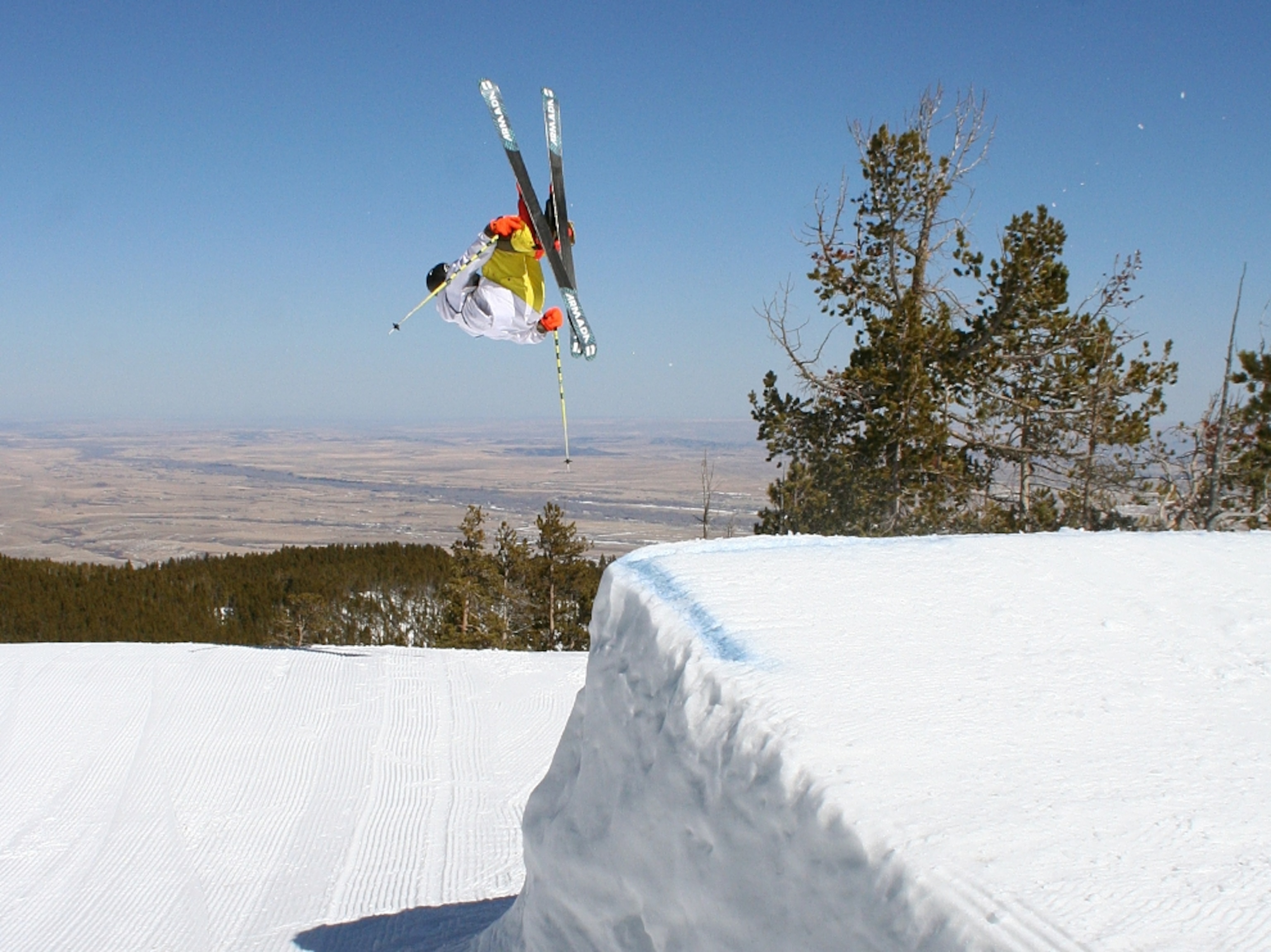 a skier performing a trick at Red Lodge Resort, Montana