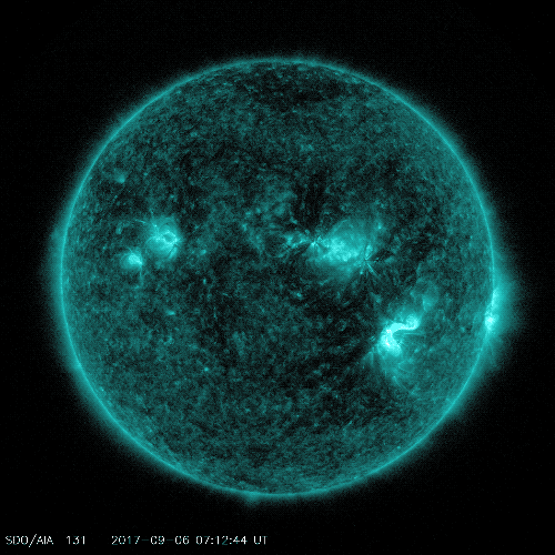 the X2.2 and the X9.3 flares that the Sun emitted.