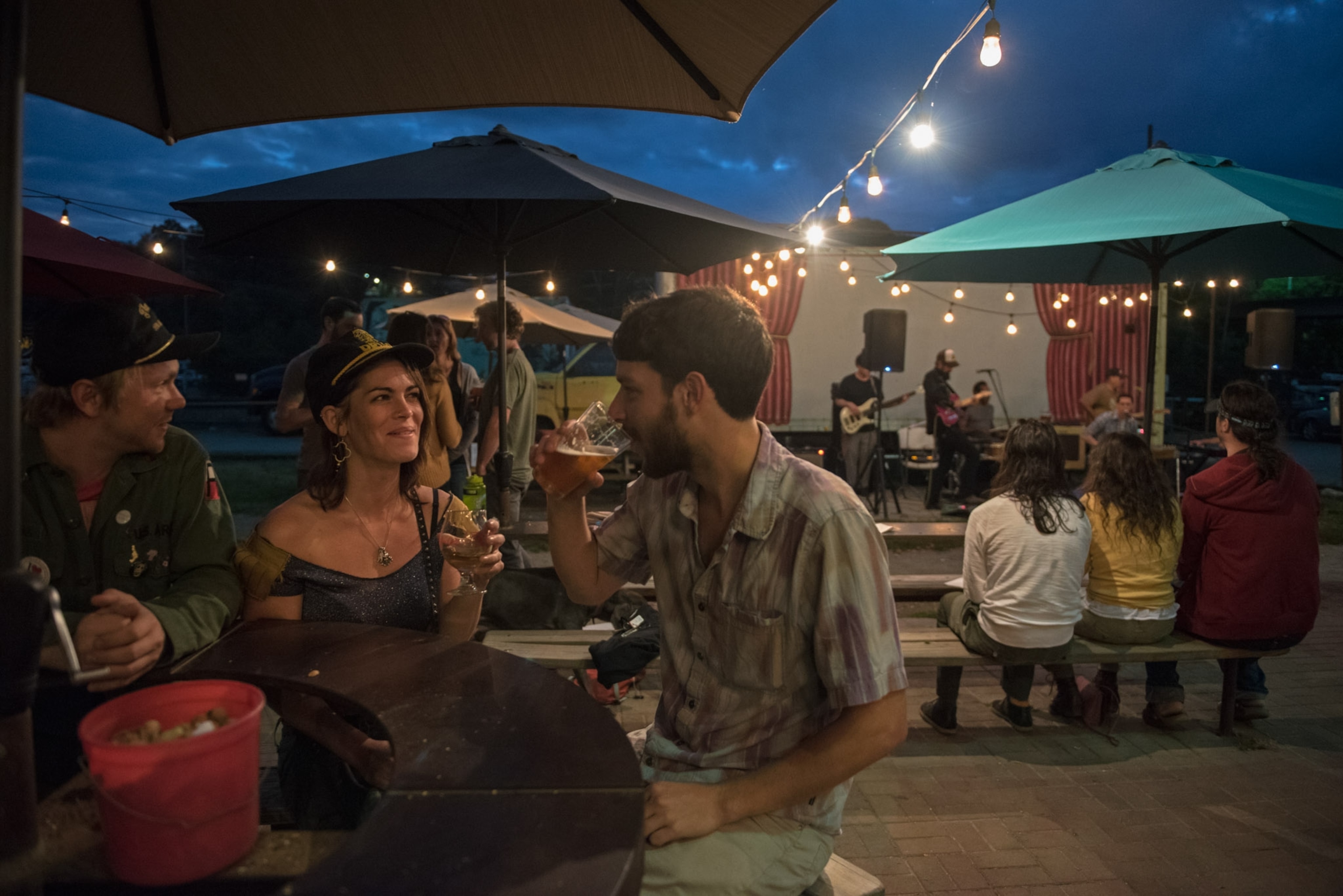People drinking beer.