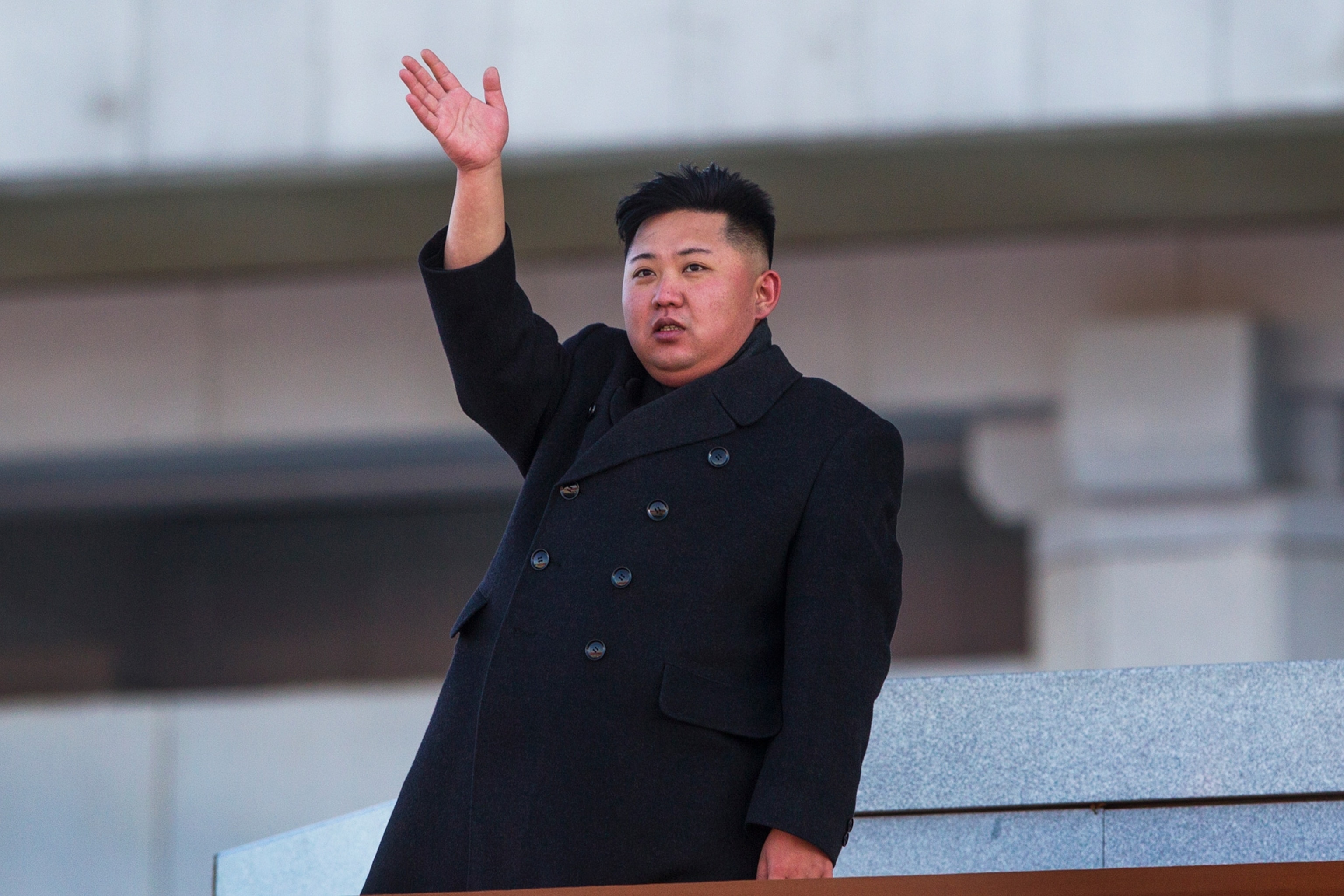 Kim Jong Un waving