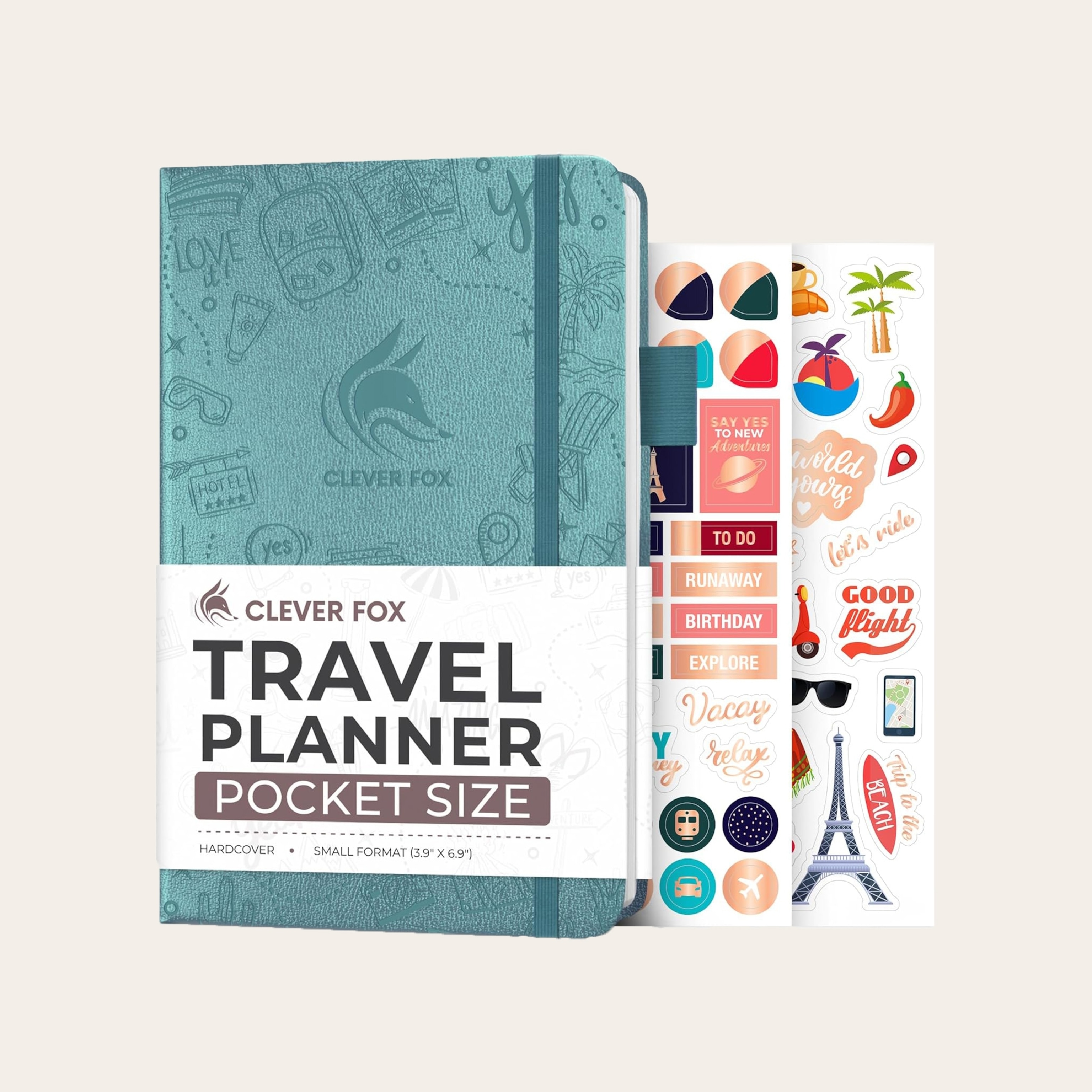 Clever Fox Travel Journal Pocket in blue.