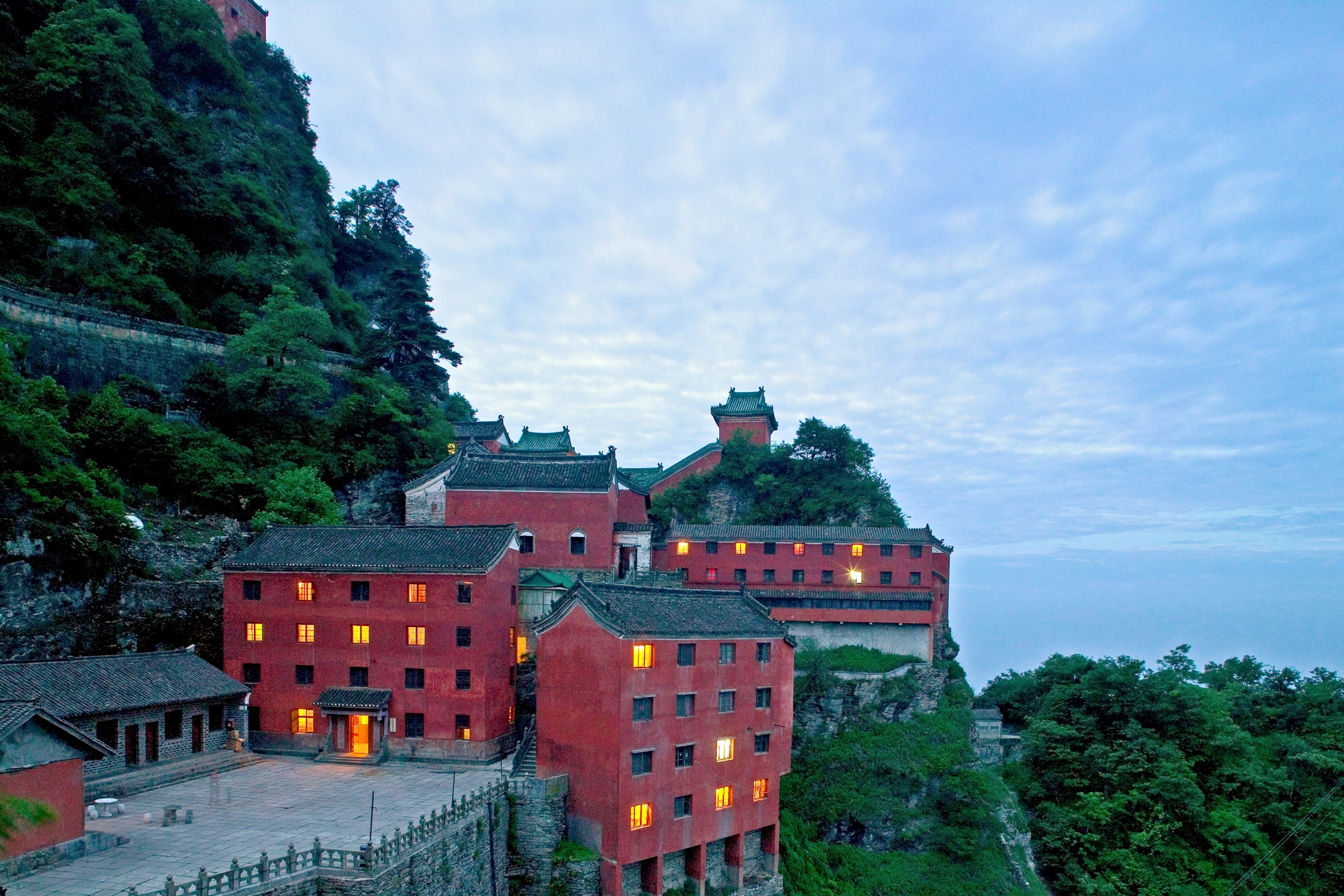 Tianzhu Feng temple village near the summit of the Wudang Mountains in China