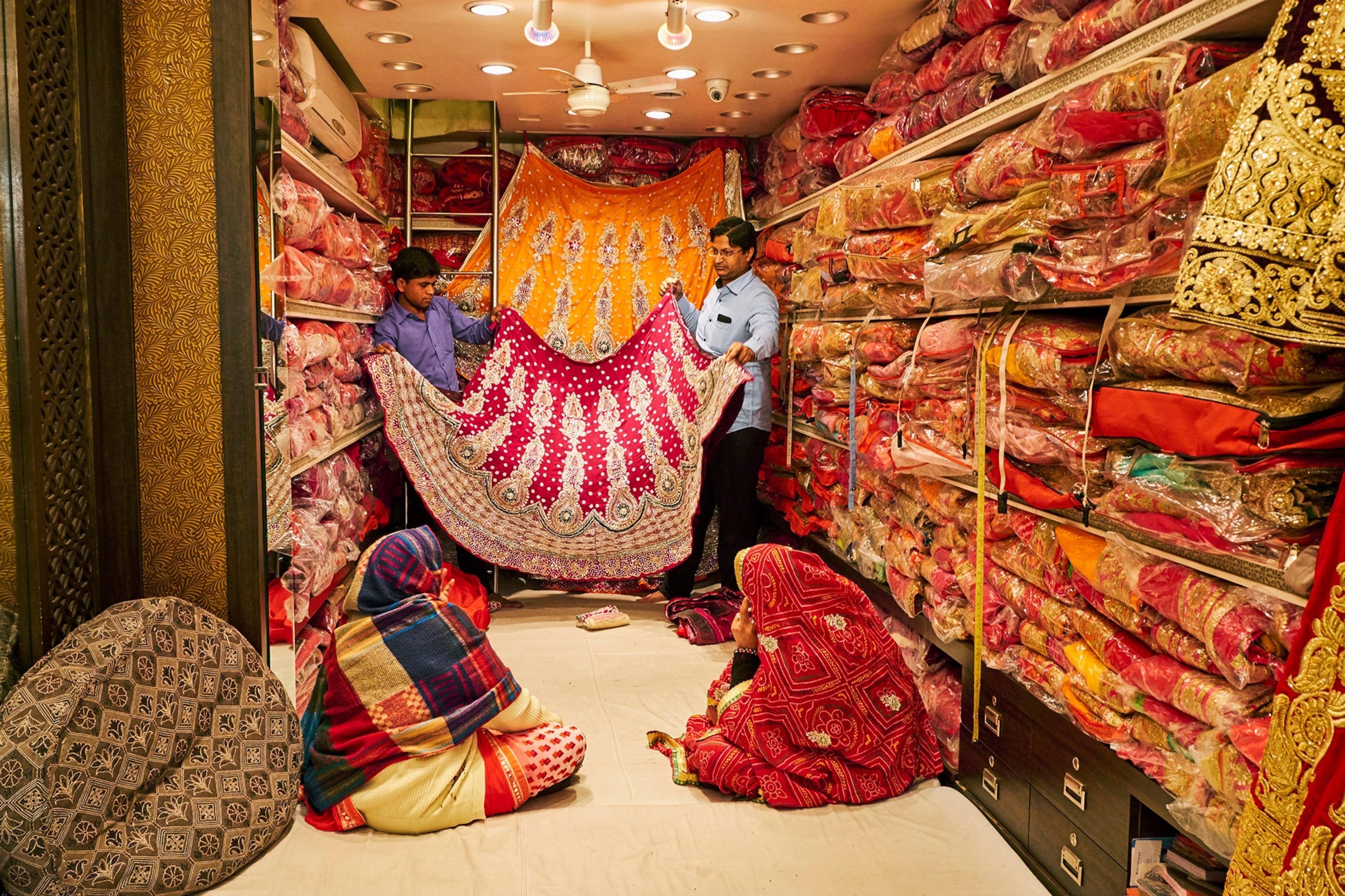 a sari shop in India