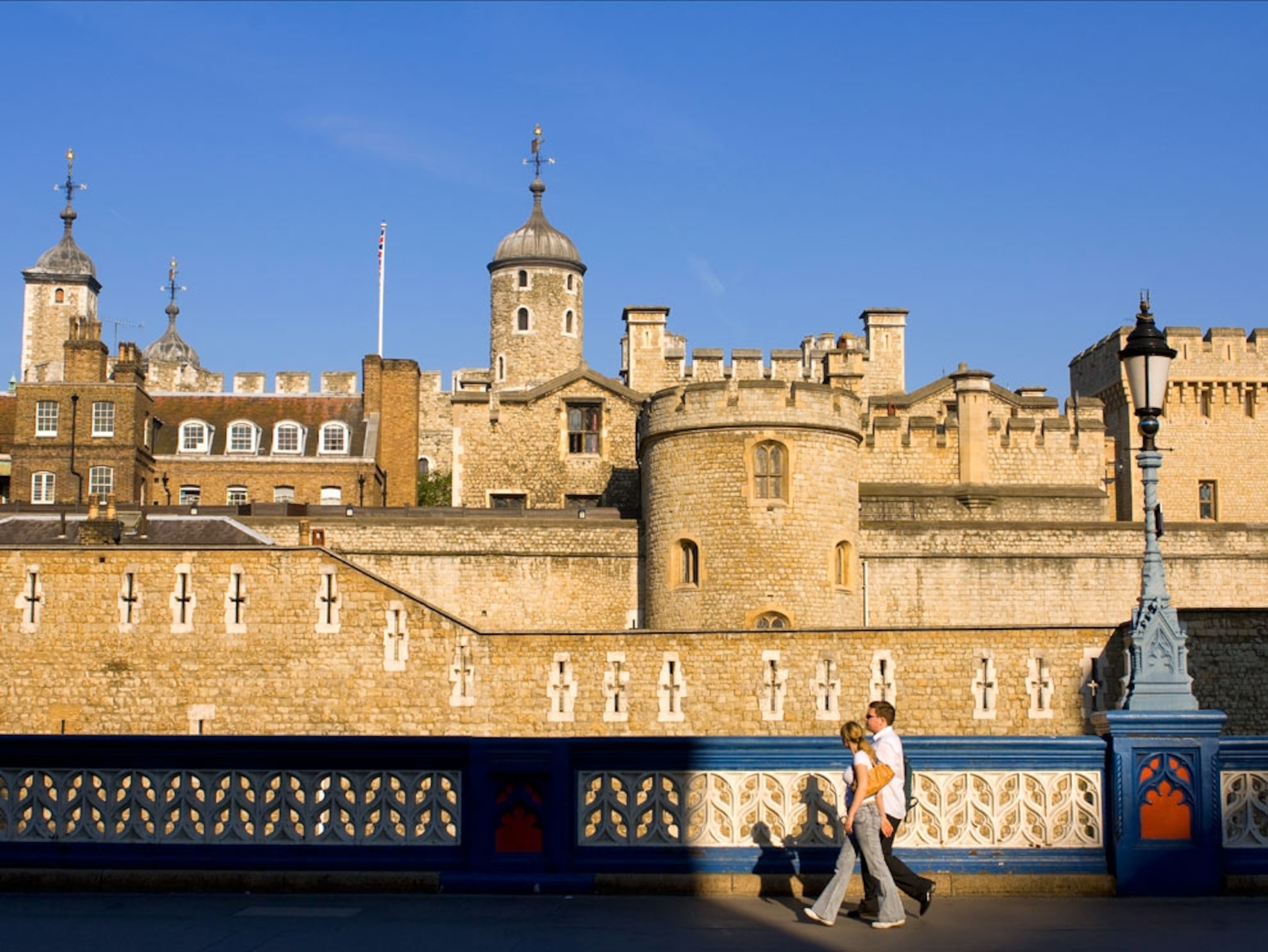 Couple walking at Tower of London