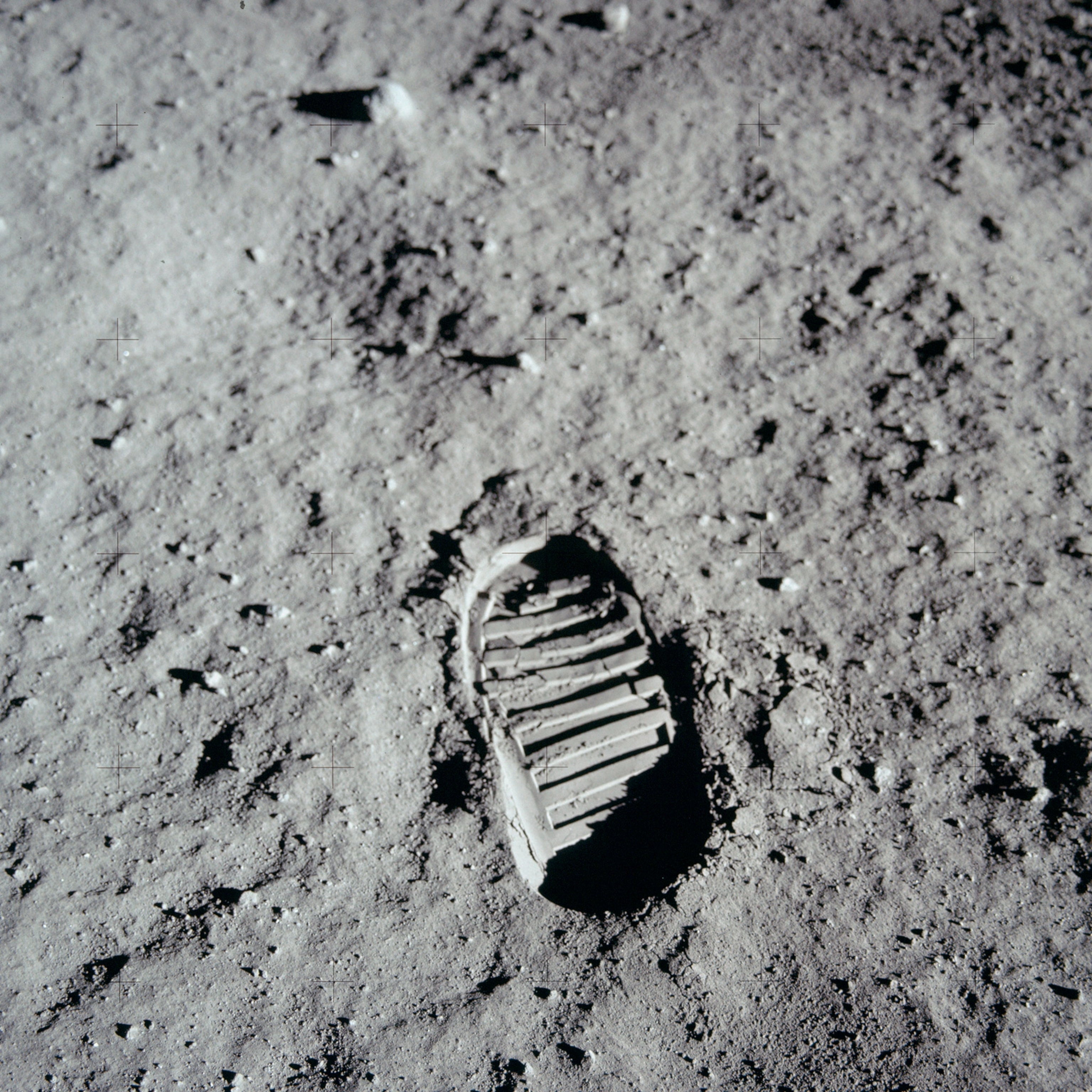 a footprint on the moon