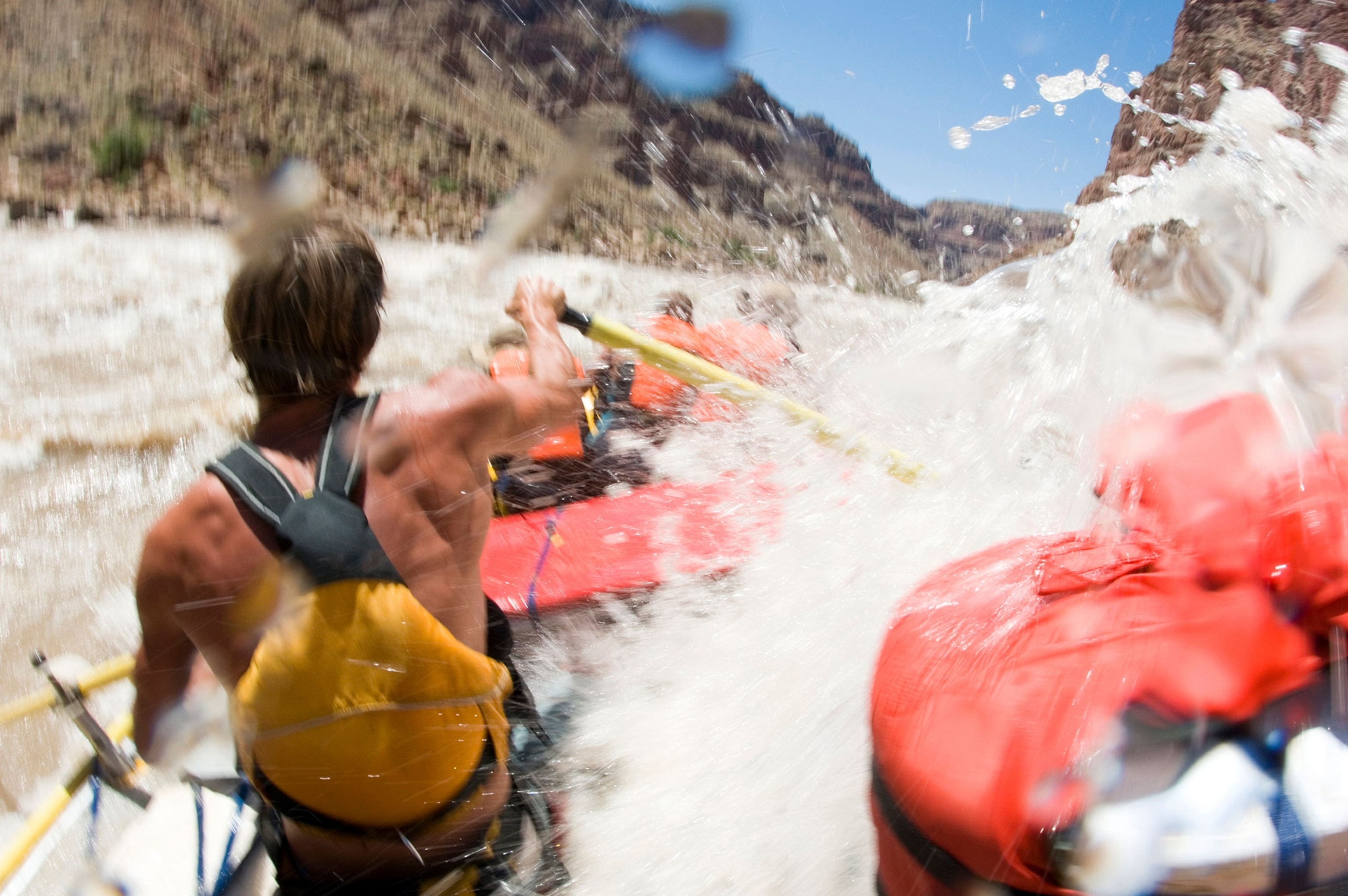 rafters in the Colorado river in Utah