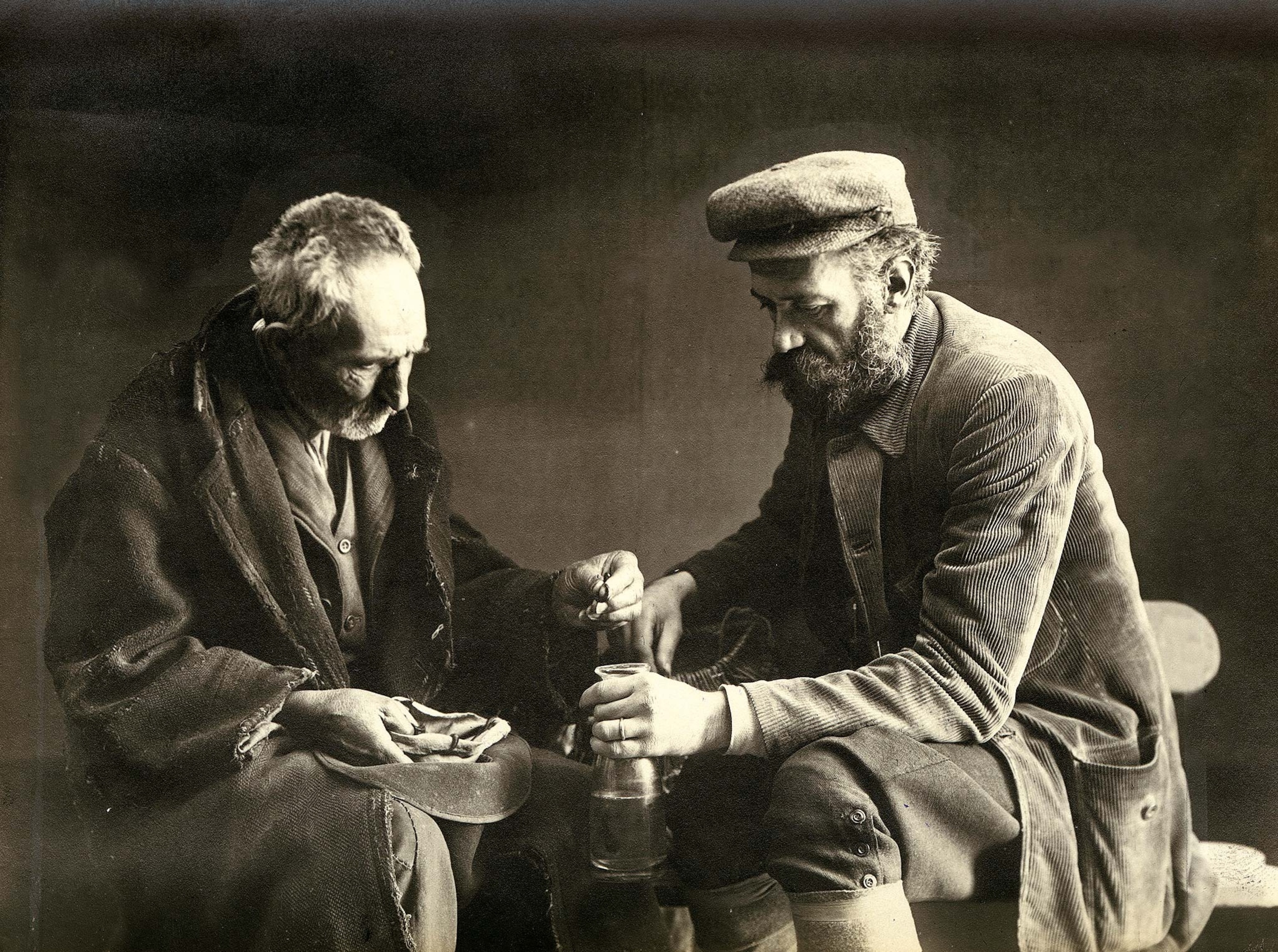 An Italian leech collector, known as a mignattero, shows his wares in this photograph from 1910.